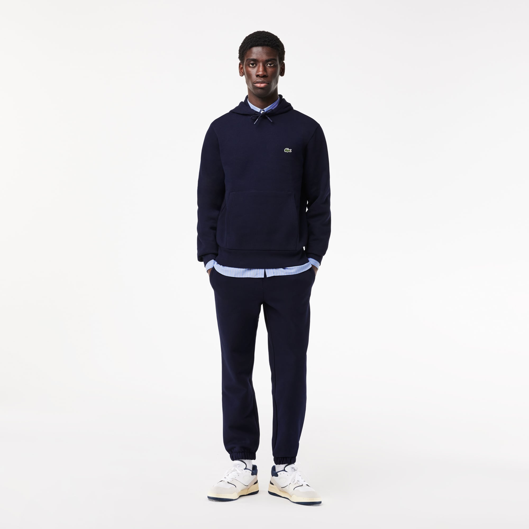 Lacoste Erkek Classic Fit Kapüşonlu Organik Pamuk Lacivert Sweatshirt
