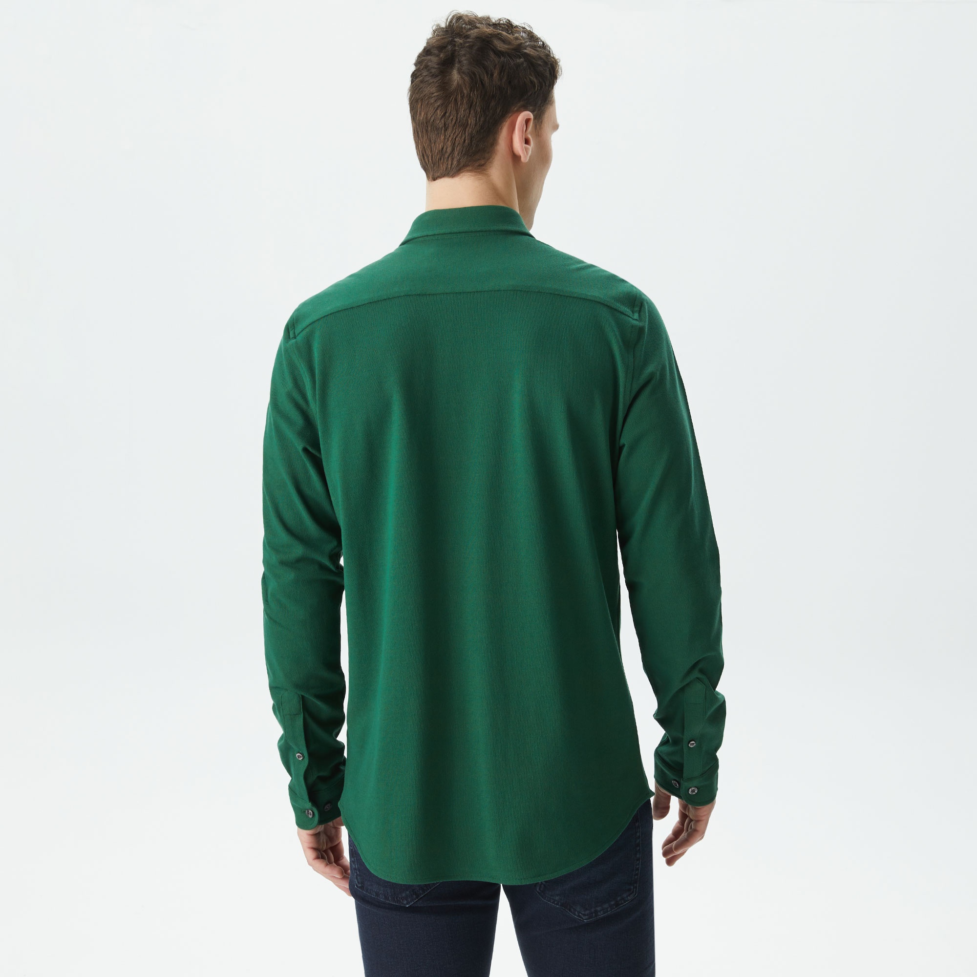 Lacoste Erkek Slim Fit Yeşil Gömlek