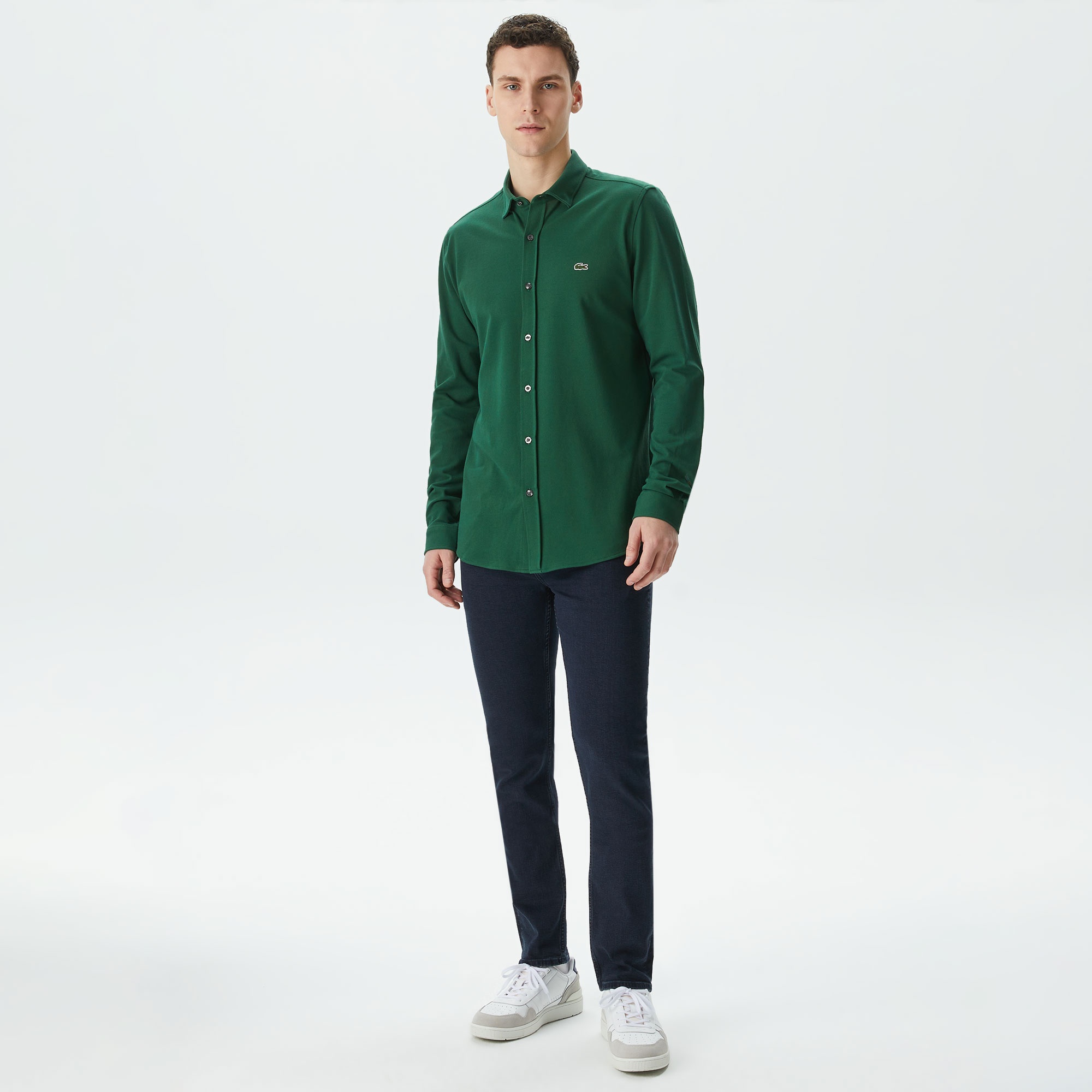 Lacoste Erkek Slim Fit Yeşil Gömlek