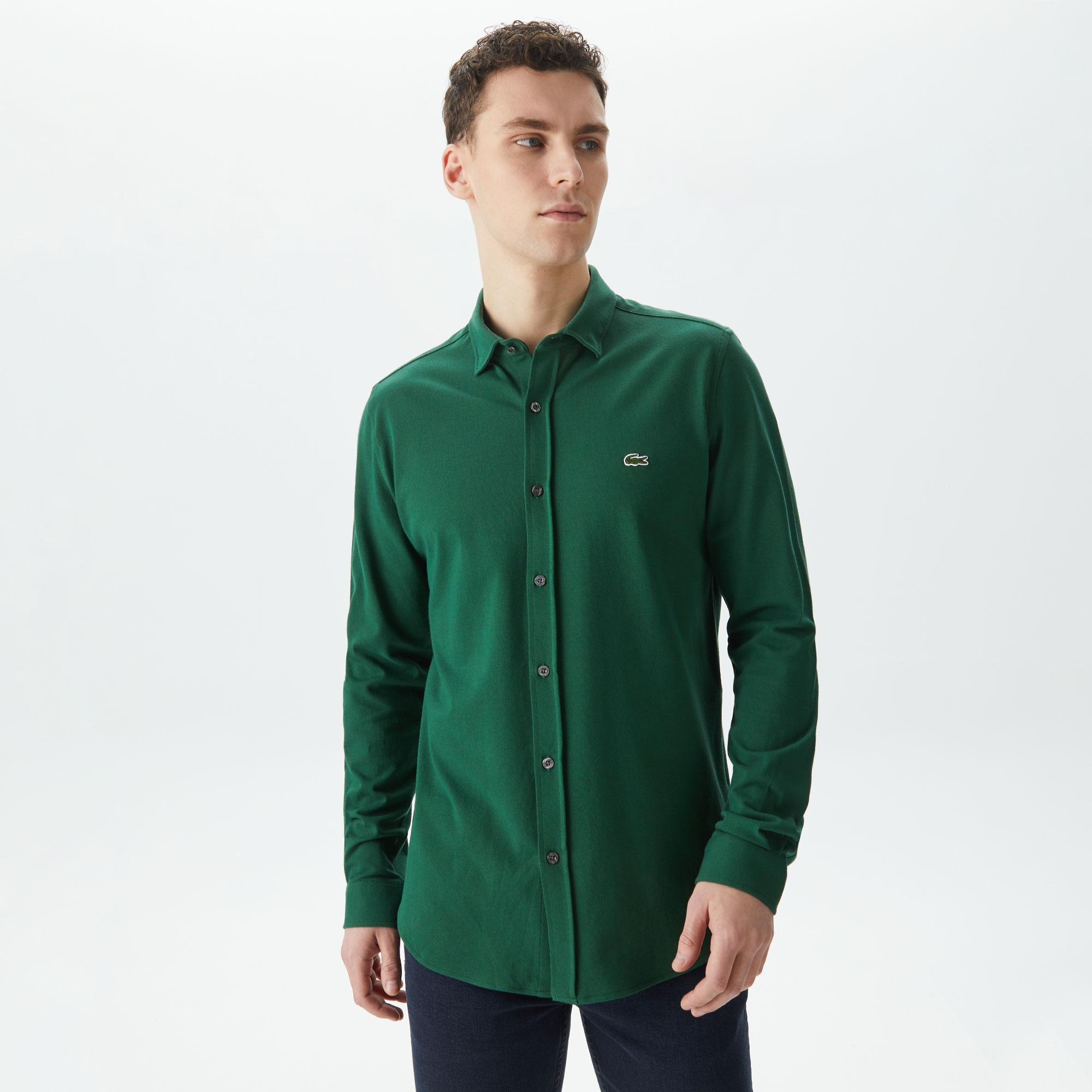 Lacoste Erkek Slim Fit Yeşil Gömlek