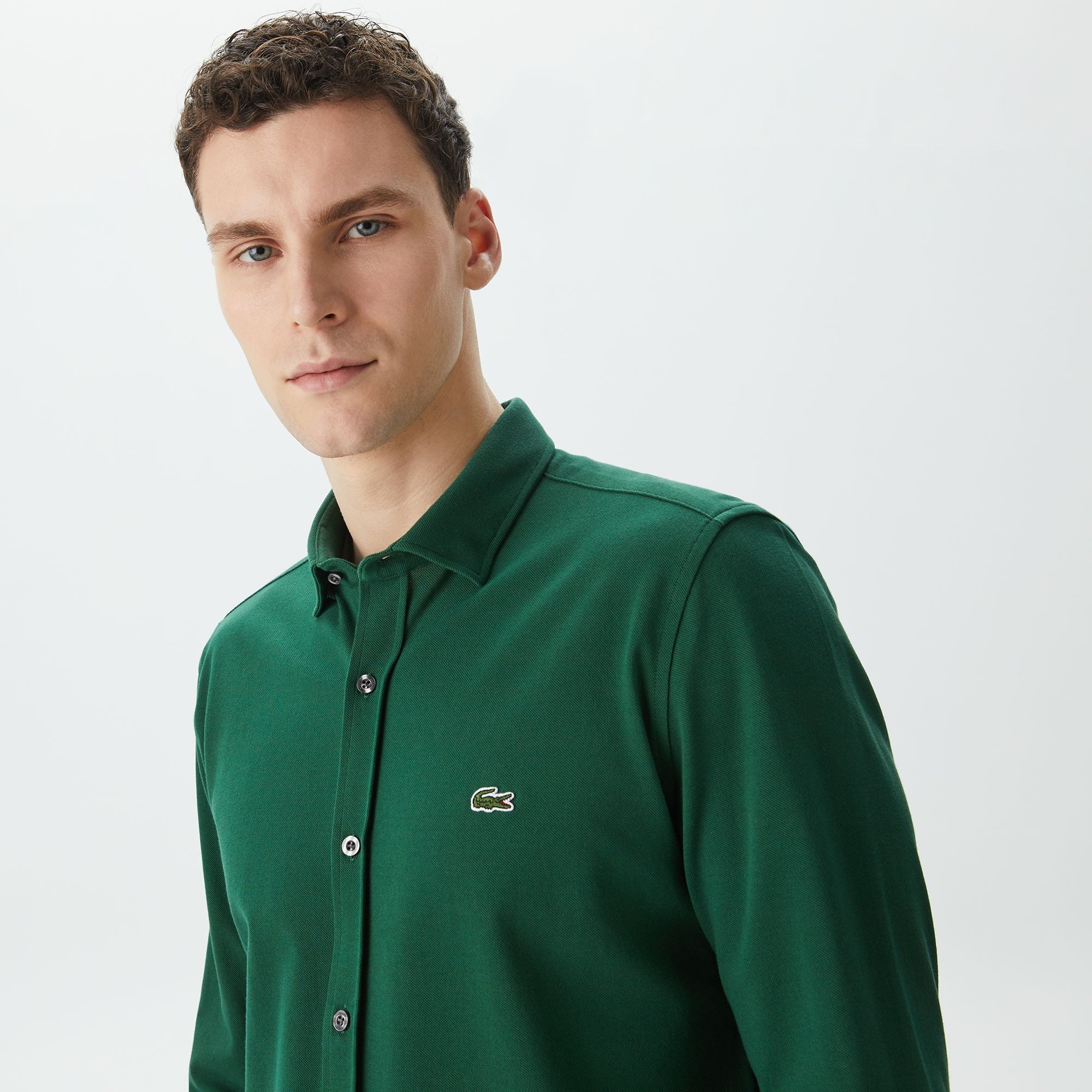 Lacoste Erkek Slim Fit Yeşil Gömlek