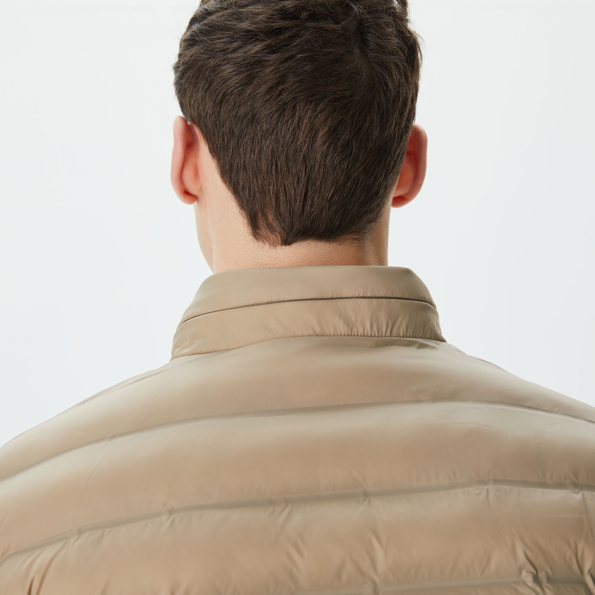 Lacoste Erkek Kapüşonlu Kapitone Bej Mont