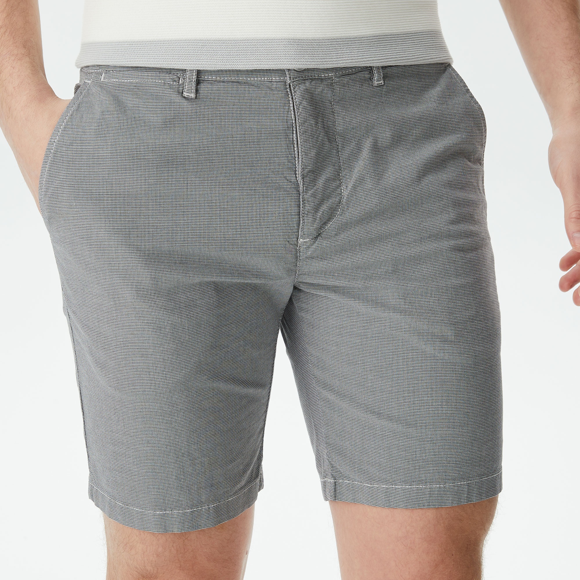 Lacoste Erkek Slim Fit Desenli Gri Bermuda