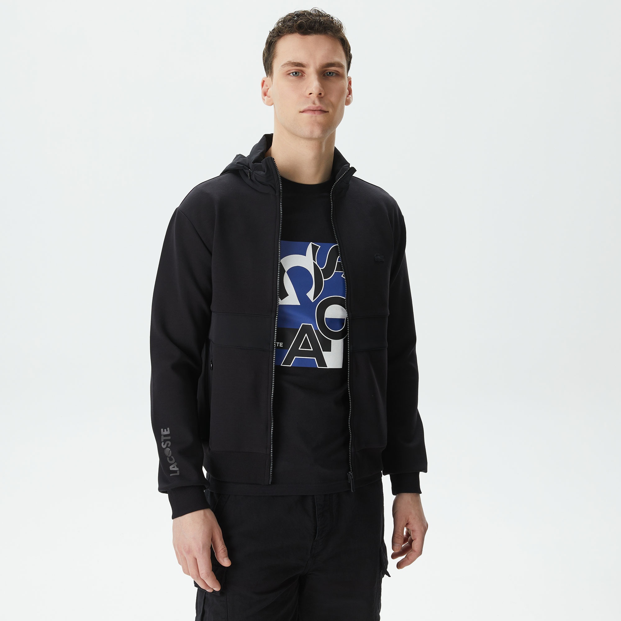 Lacoste Erkek Regular Fit Kapüşonlu Siyah Sweatshirt