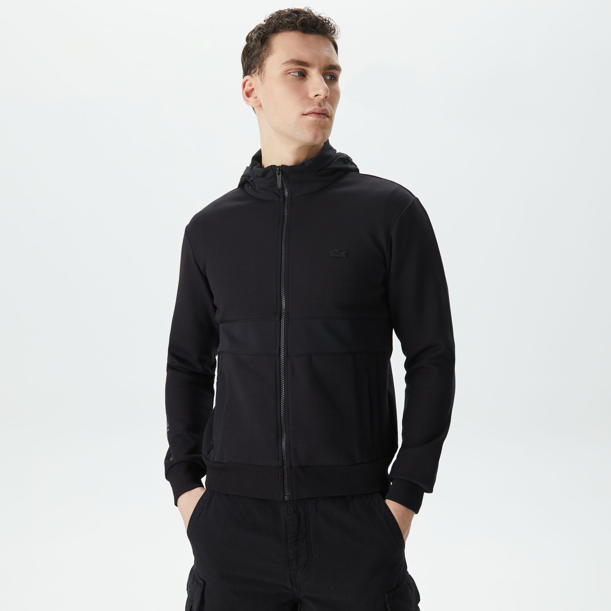 Lacoste Erkek Regular Fit Kapüşonlu Siyah Sweatshirt