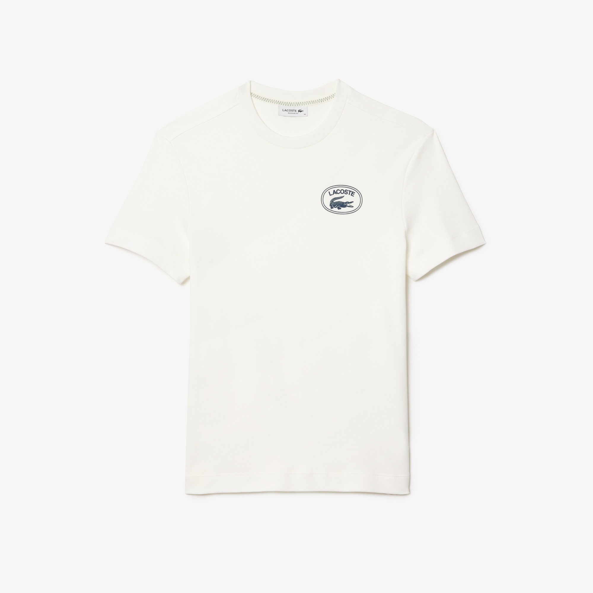 Lacoste Kadın Bisiklet Yaka Baskılı Beyaz T-Shirt