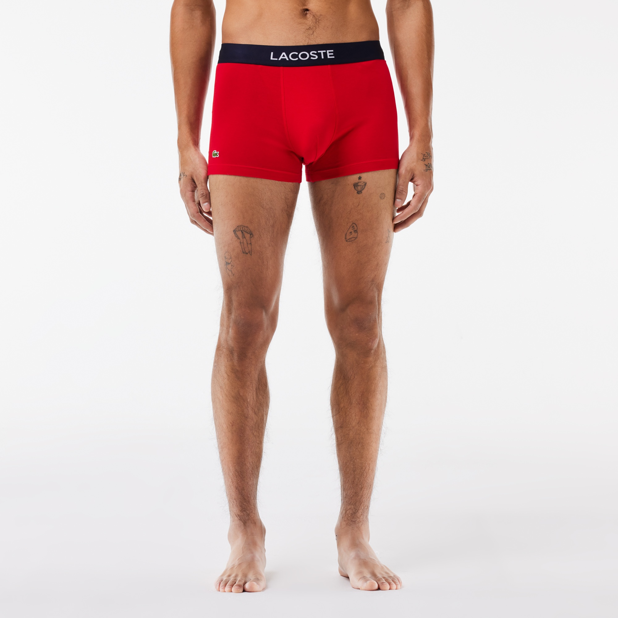 Lacoste Erkek Desenli 3'lü Renkli Boxer