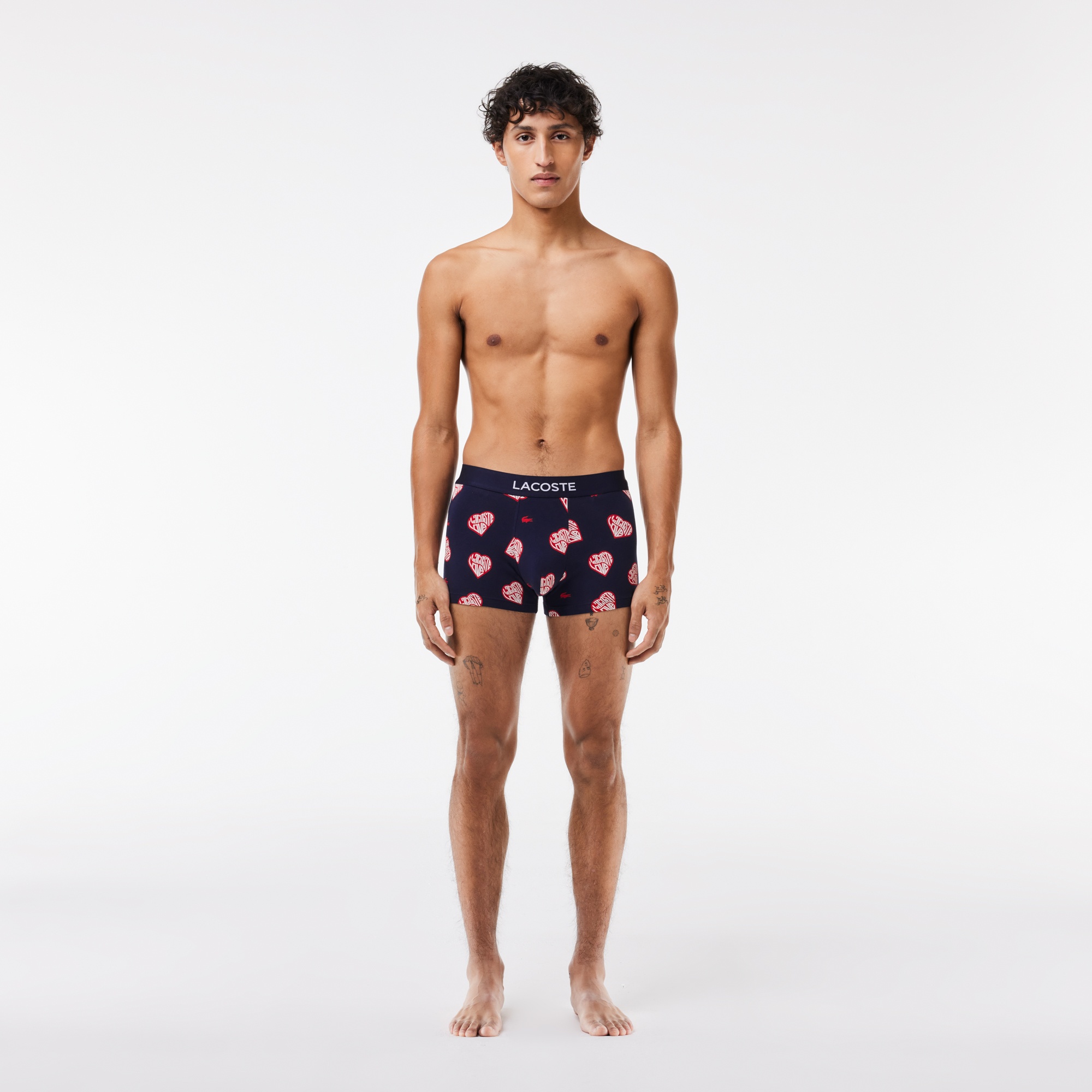 Lacoste Erkek Desenli 3'lü Renkli Boxer