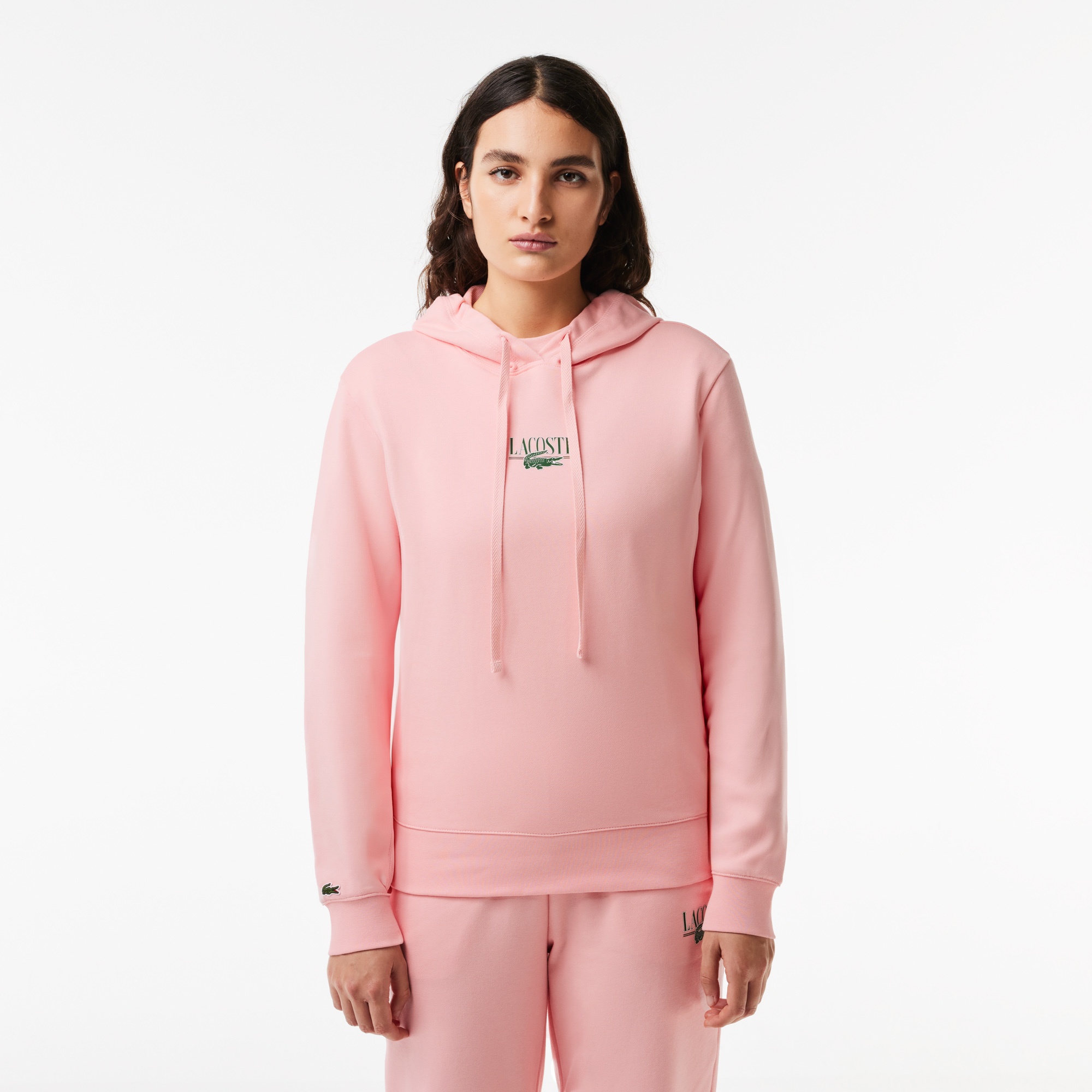 Lacoste Kadın Polo Yaka Pembe Sweatshirt