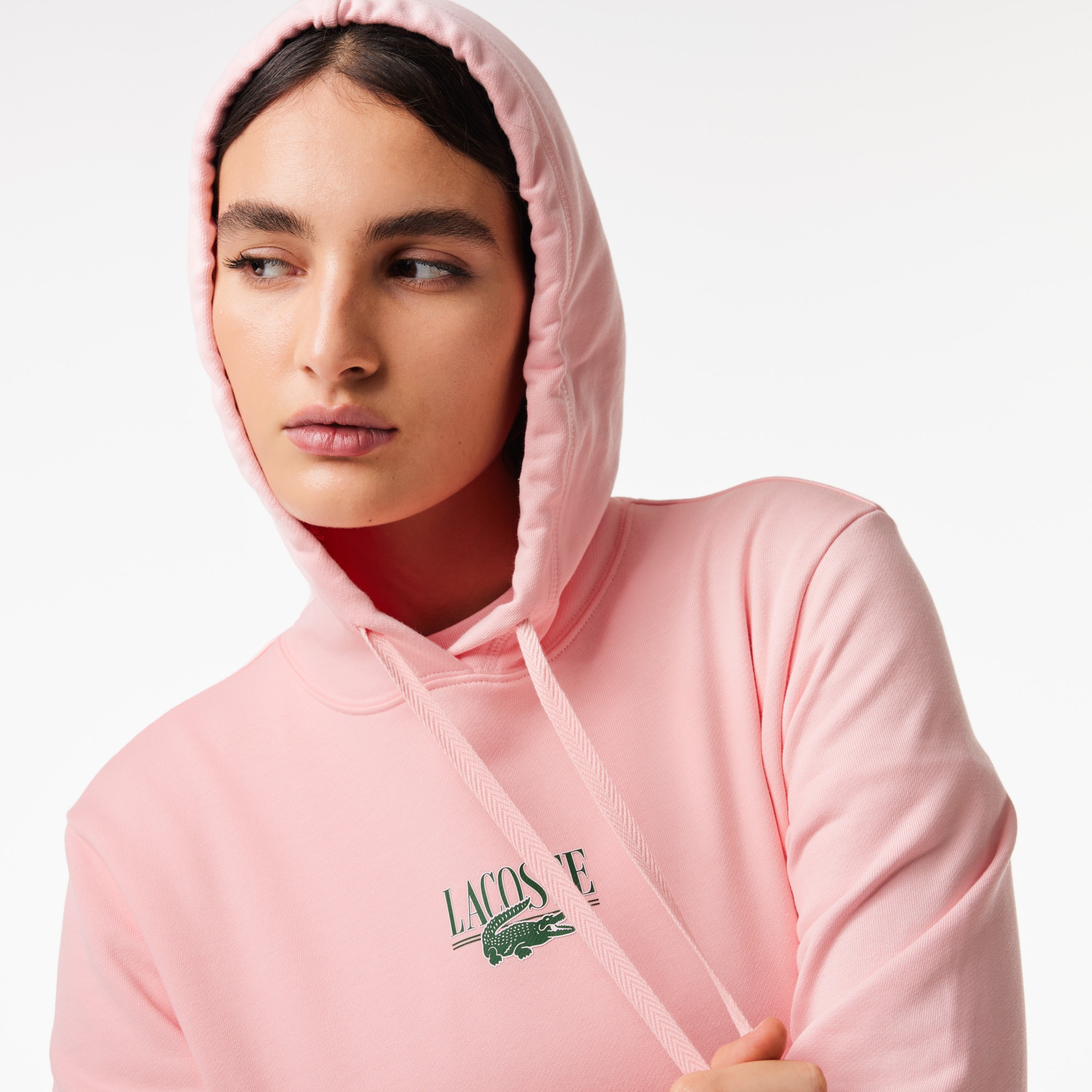 Lacoste Kadın Polo Yaka Pembe Sweatshirt