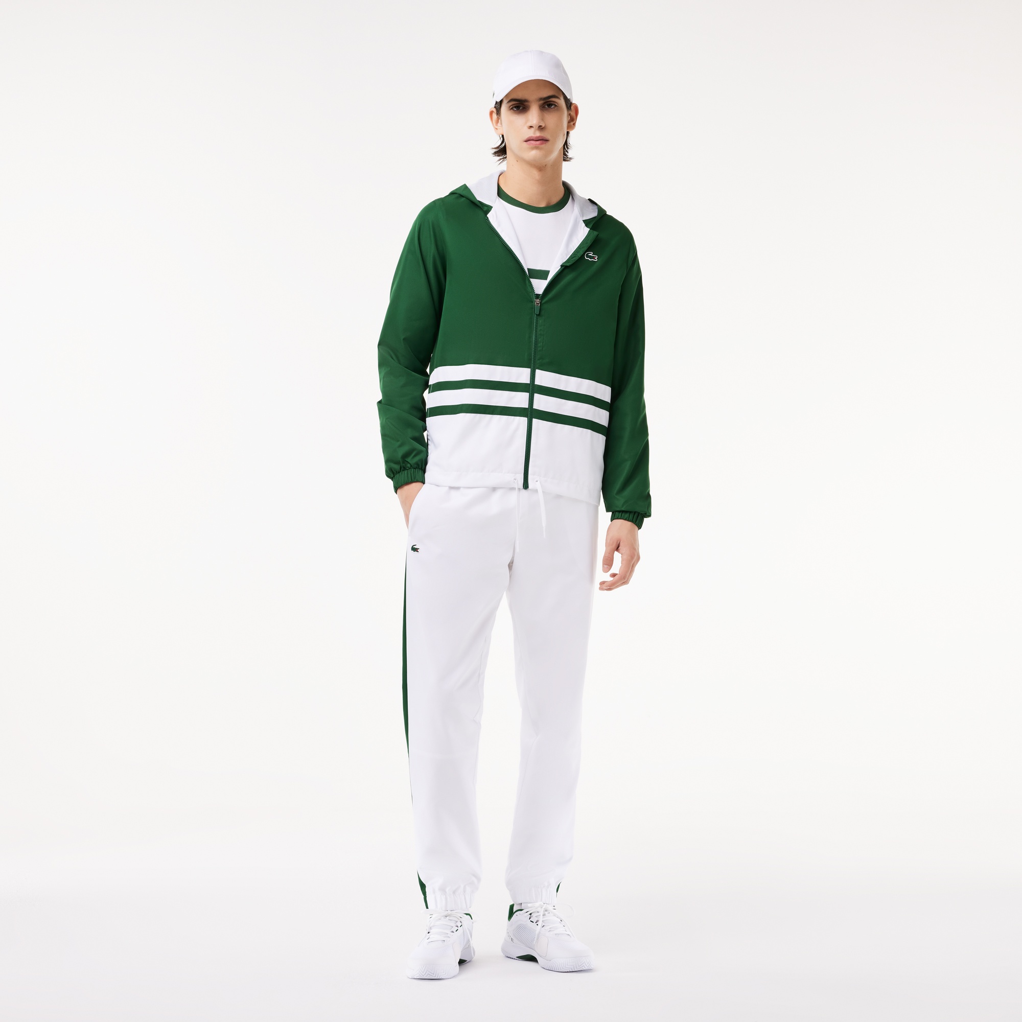 Lacoste Erkek Regular Fit Uzun Kollu Renk Bloklu Yeşil Eşofman Takımı