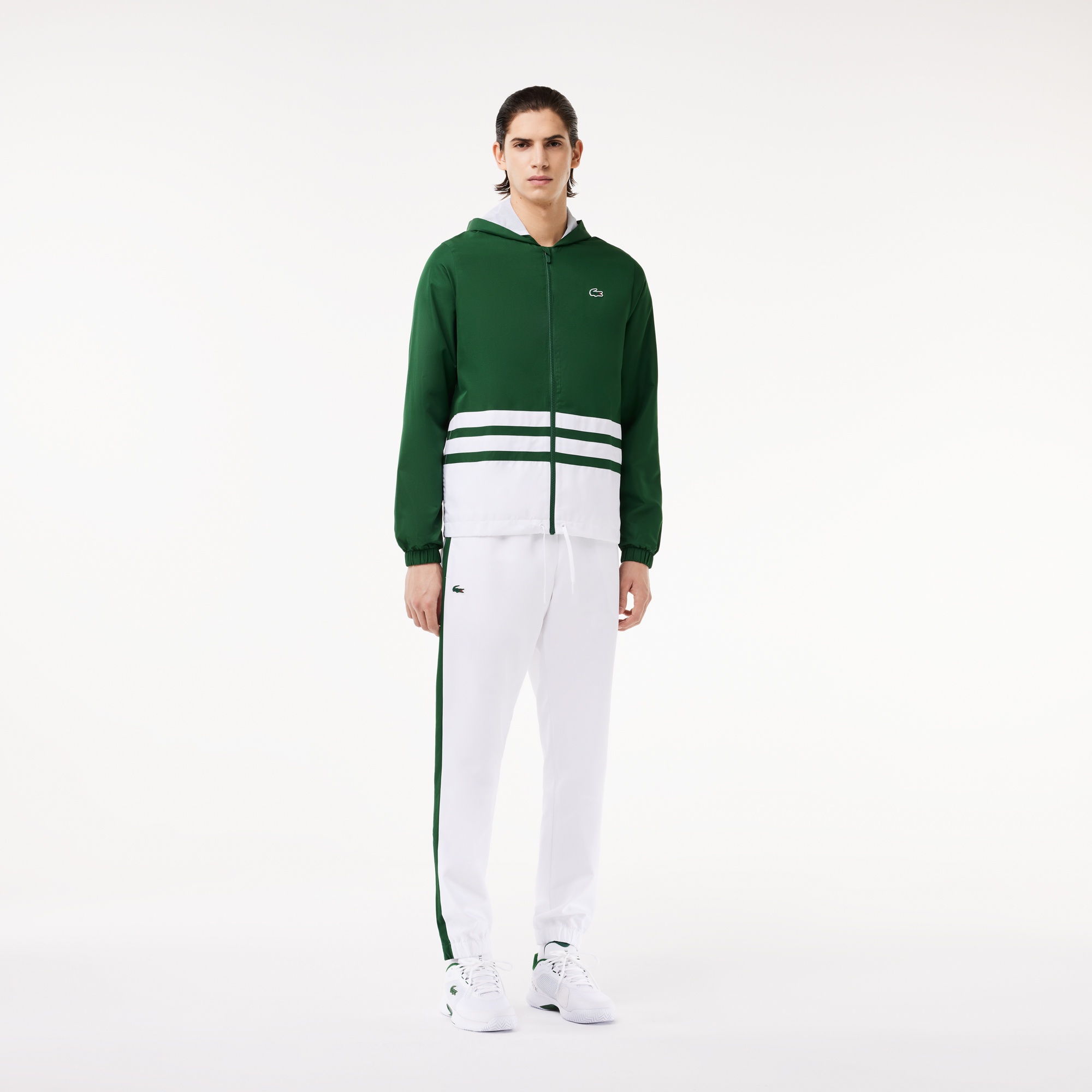 Lacoste Erkek Regular Fit Uzun Kollu Renk Bloklu Yeşil Eşofman Takımı