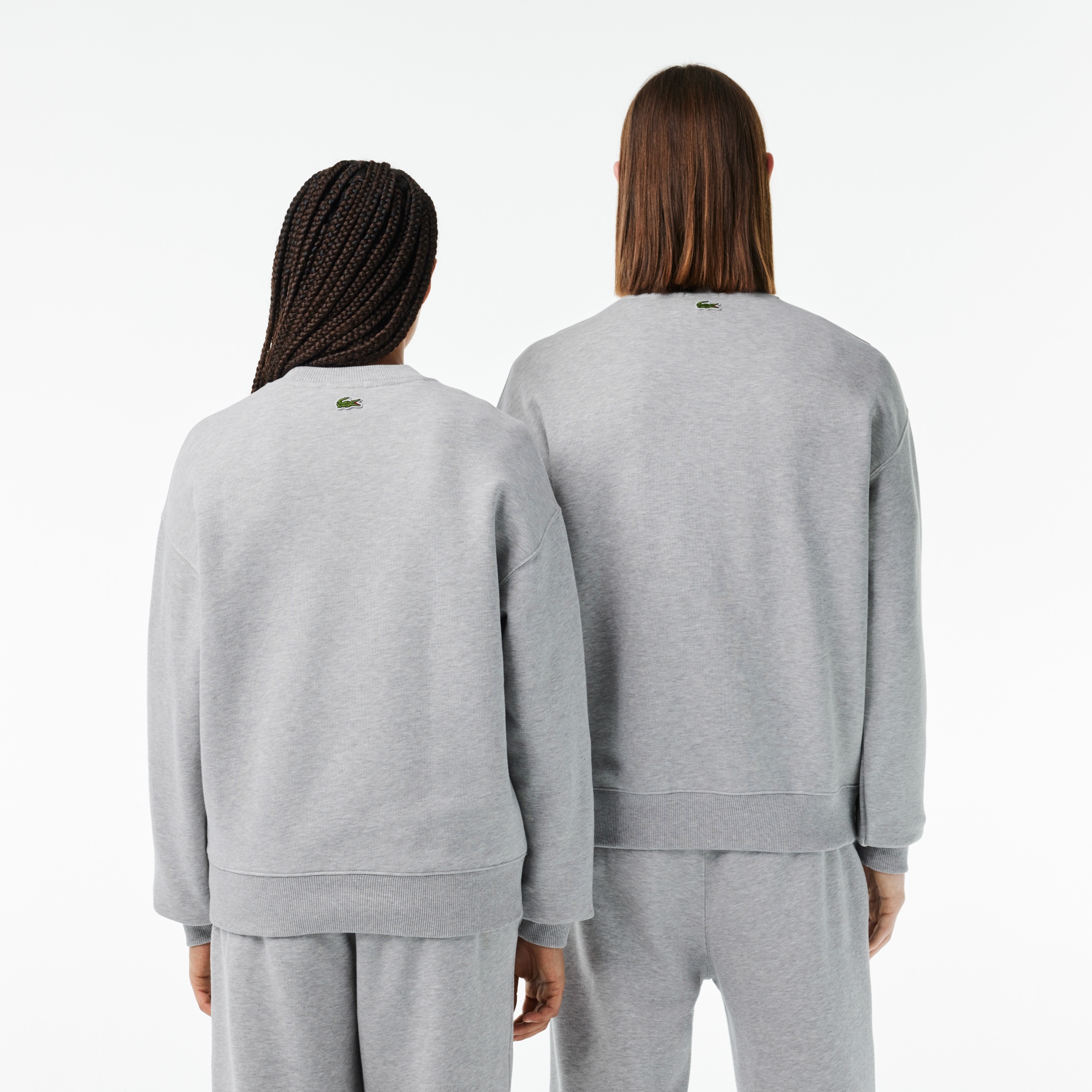 Lacoste Unisex Loose Fit Bisiklet Yaka Gri Sweatshirt