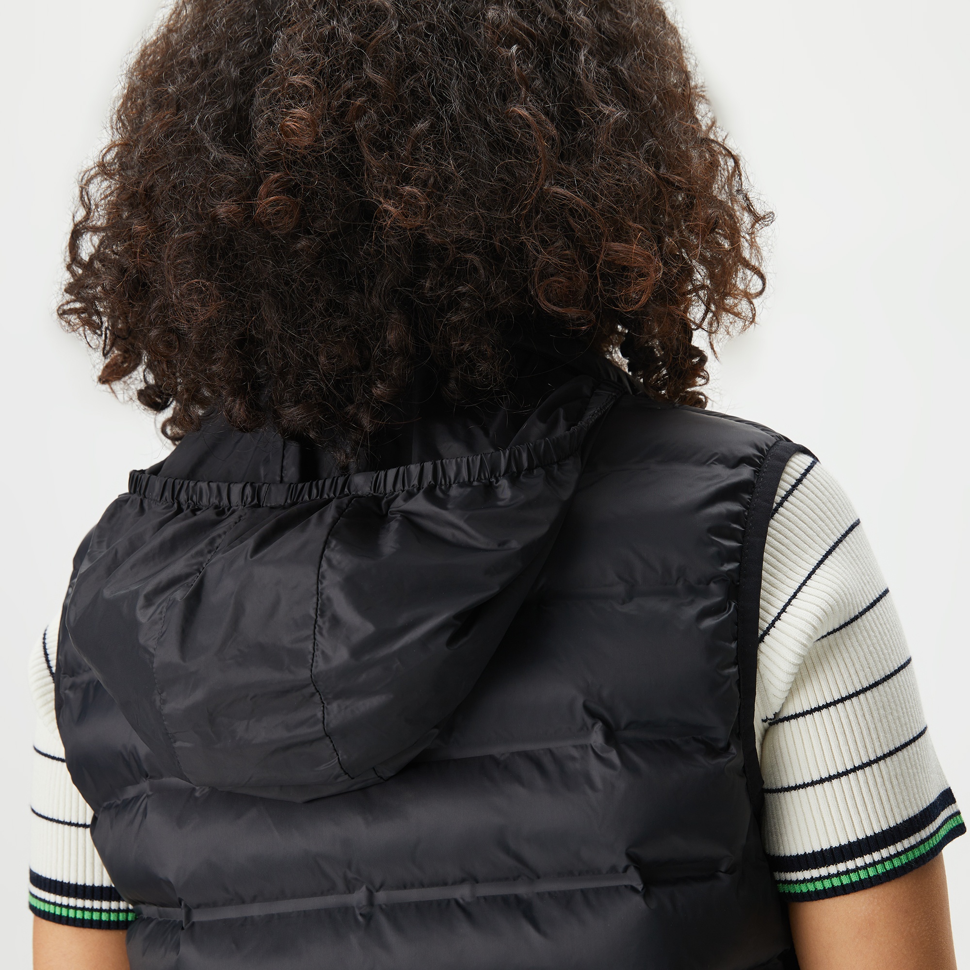 Lacoste Kadın Dik Yaka Kapitone Siyah Yelek