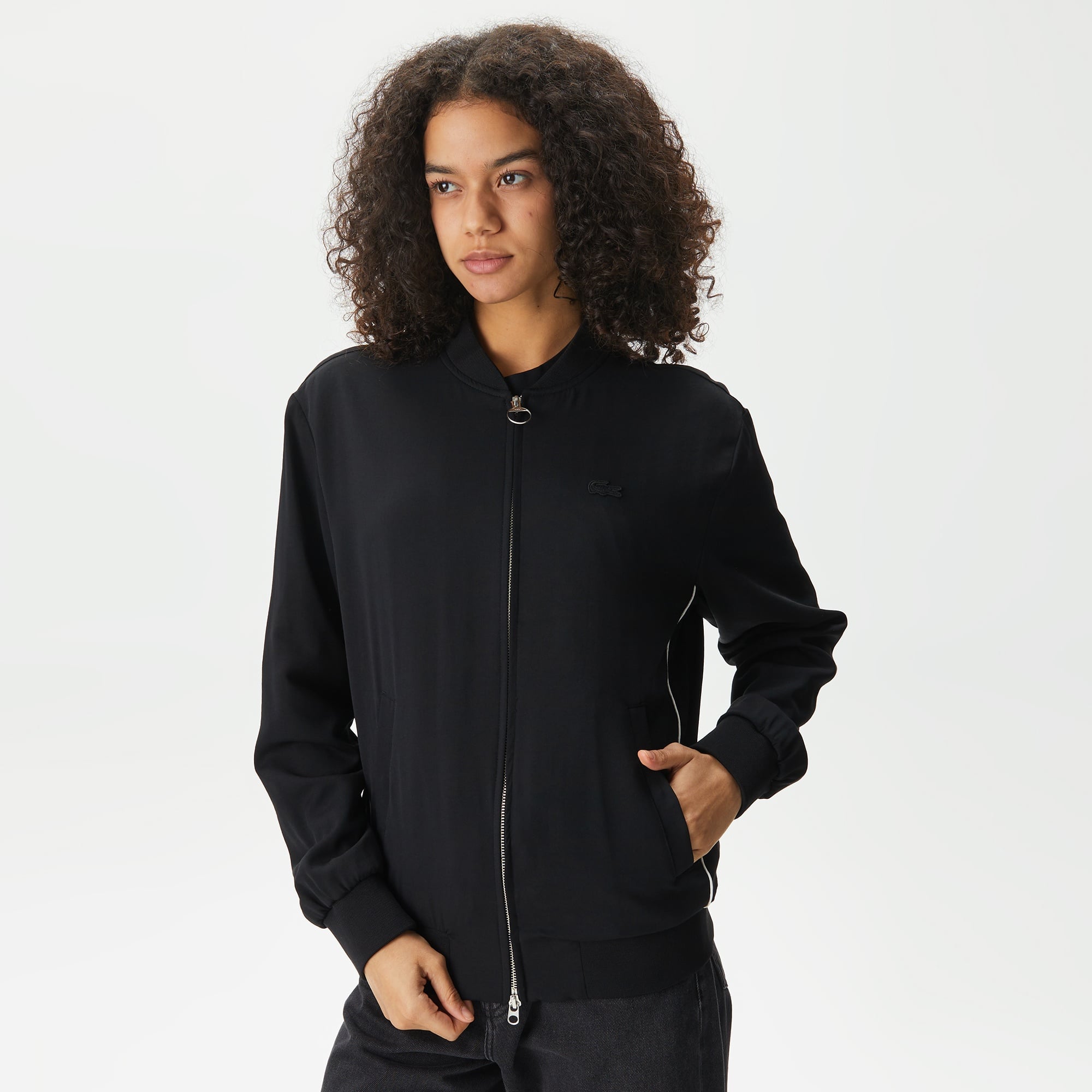 Lacoste Kadın Hakim Yaka Siyah Mont