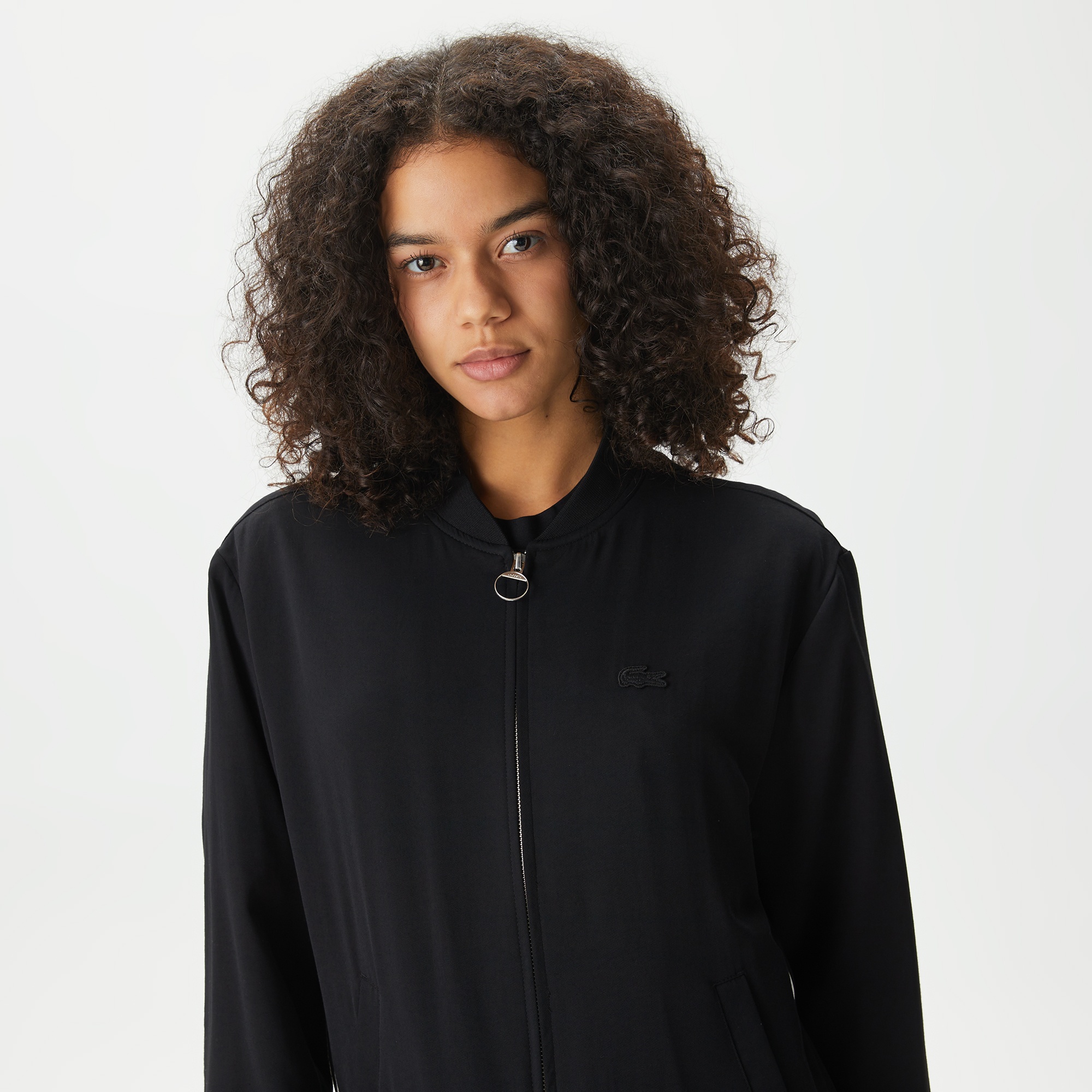 Lacoste Kadın Hakim Yaka Siyah Mont