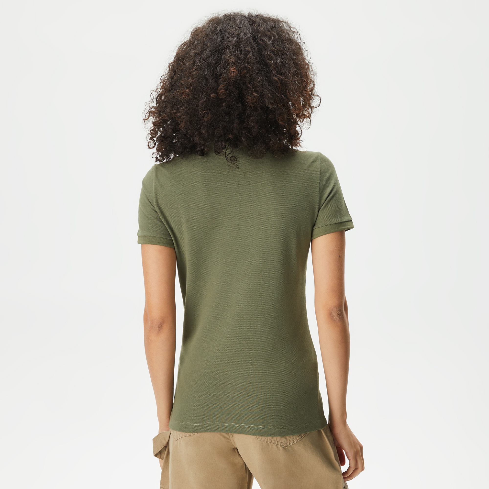 Lacoste Kadın Slim Fit Haki Polo