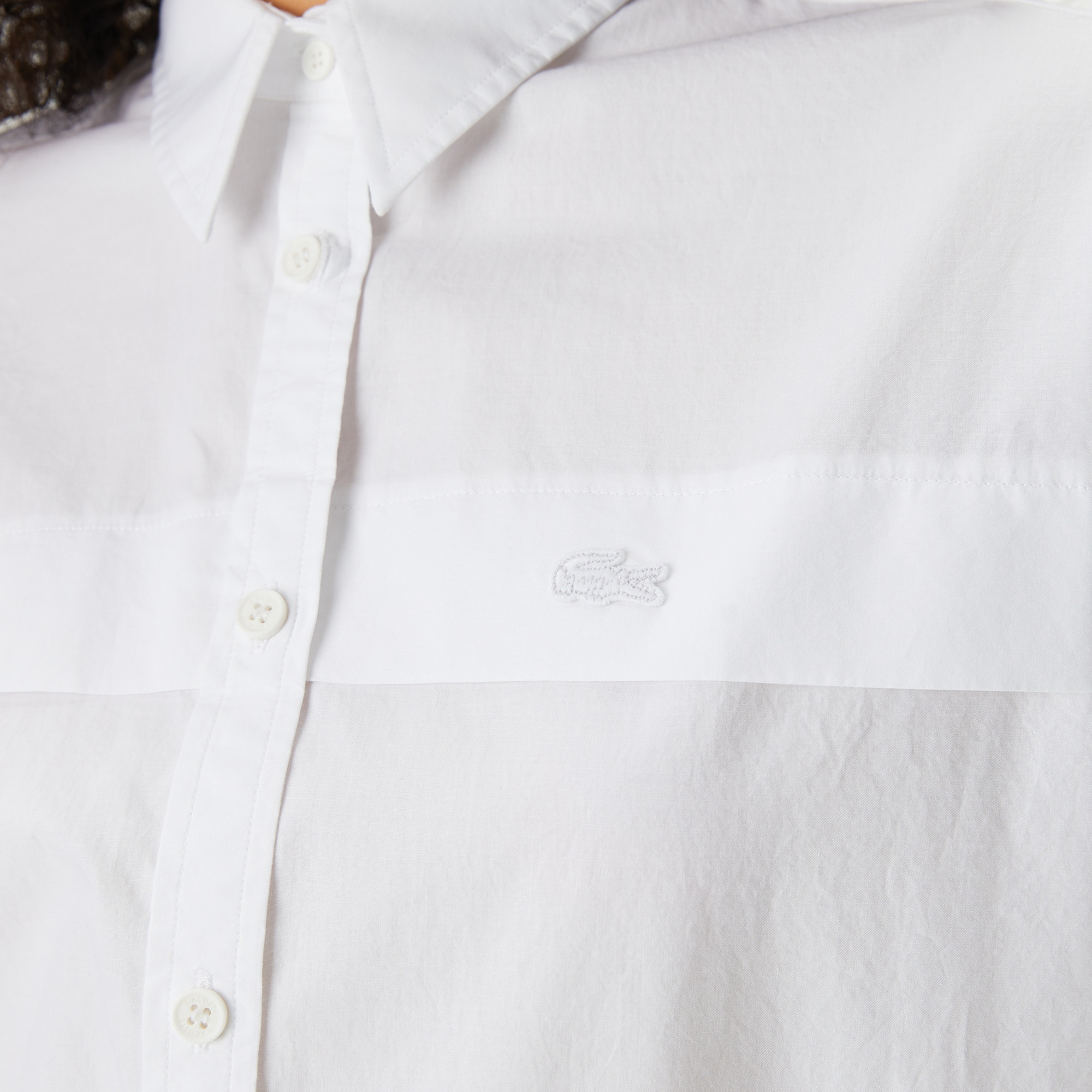 Lacoste Kadın Relaxed Fit Beyaz Gömlek