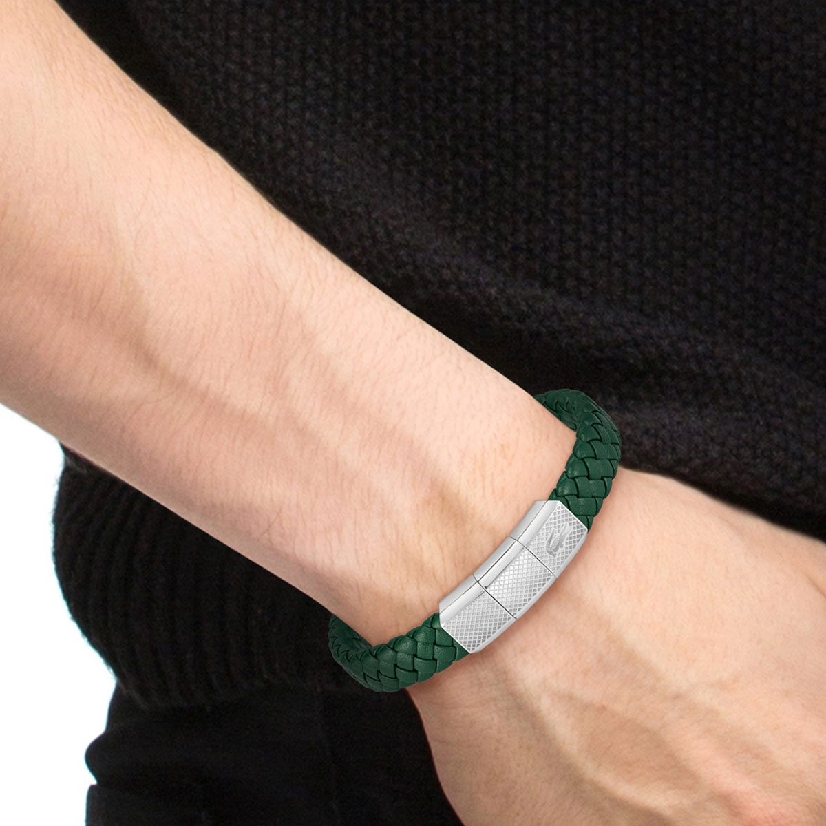 Lacoste Erkek Yeşil Deri Bileklik