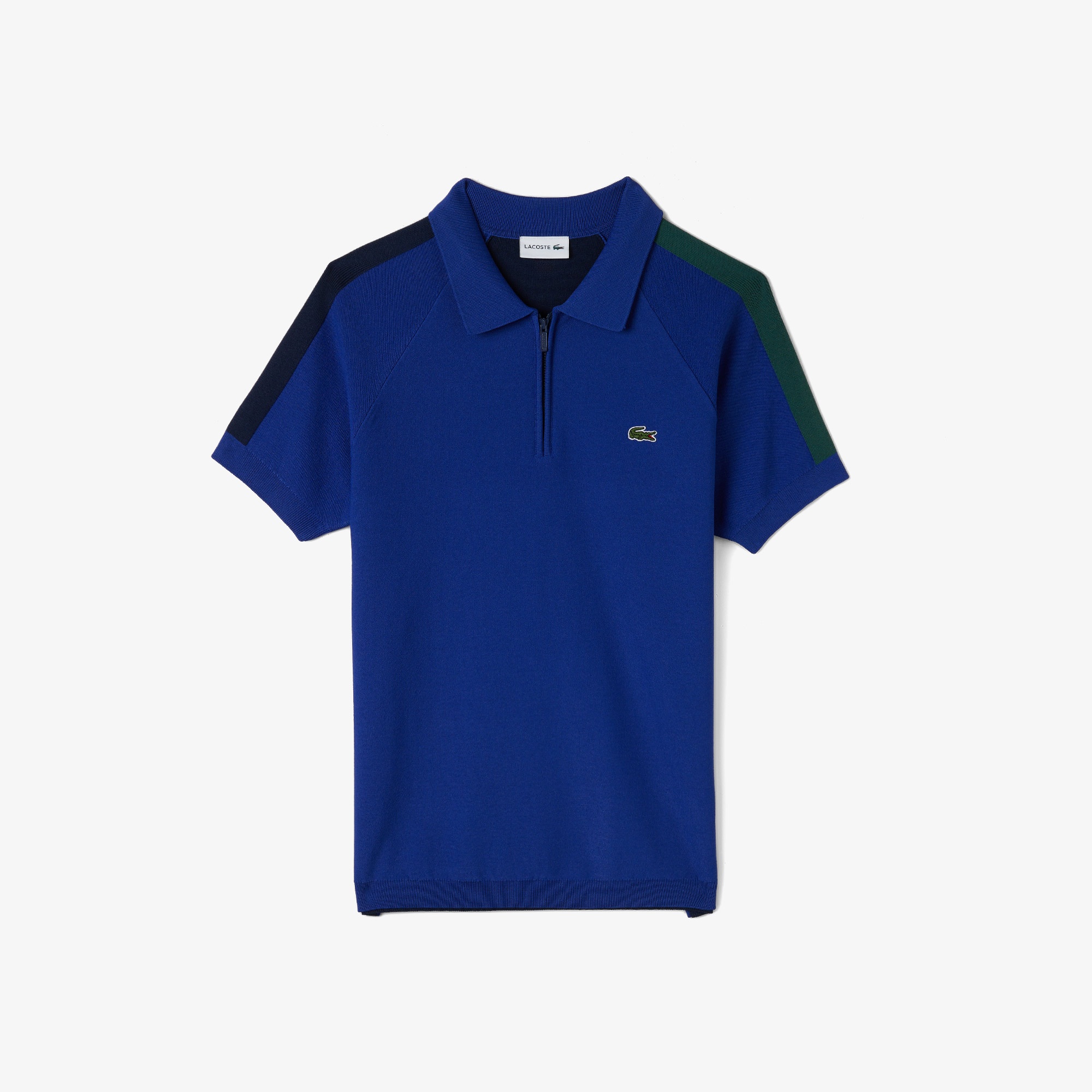 Lacoste Erkek Regular Fit Yarım Fermuarlı Renk Bloklu Mavi Triko