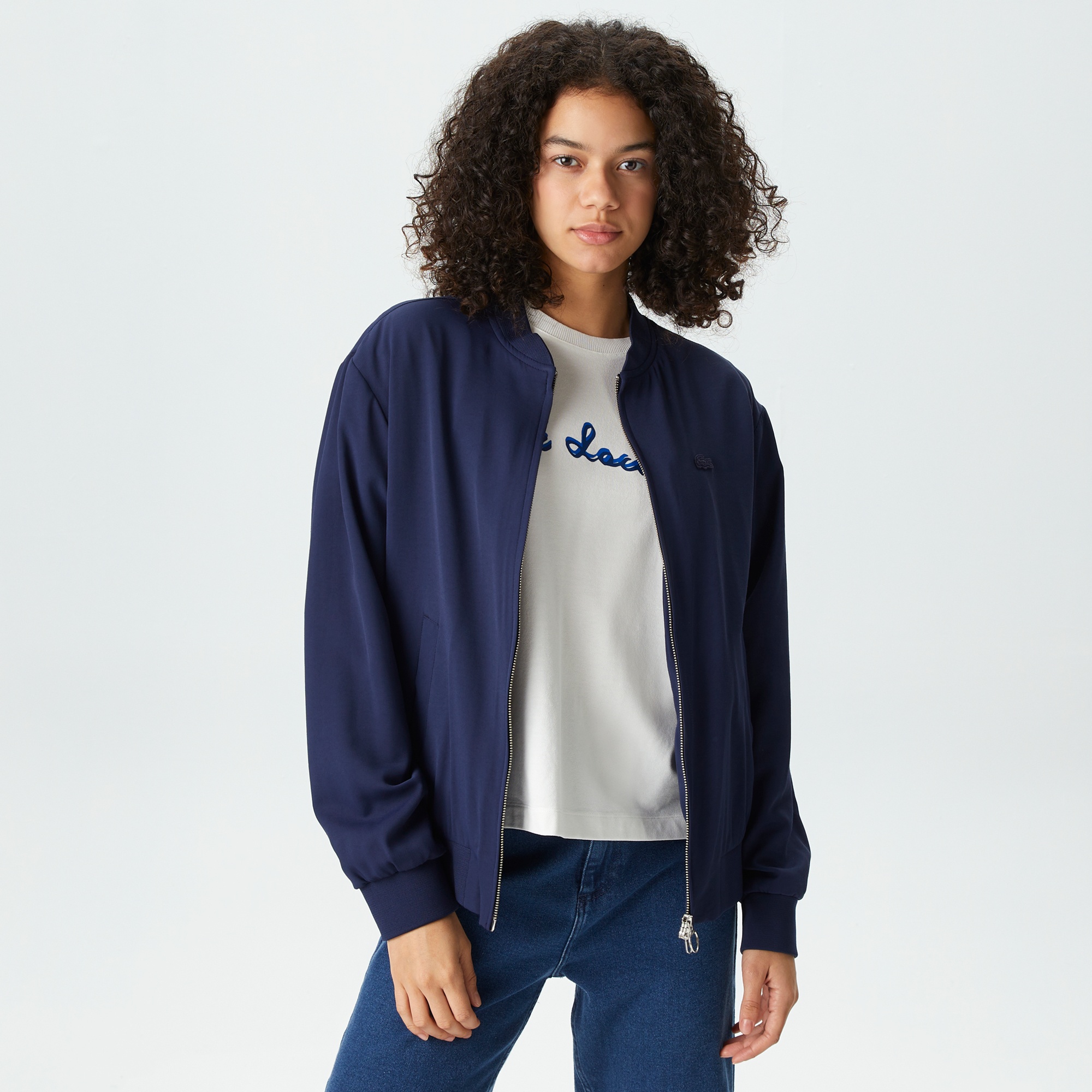 Lacoste Kadın Hakim Yaka Lacivert Mont