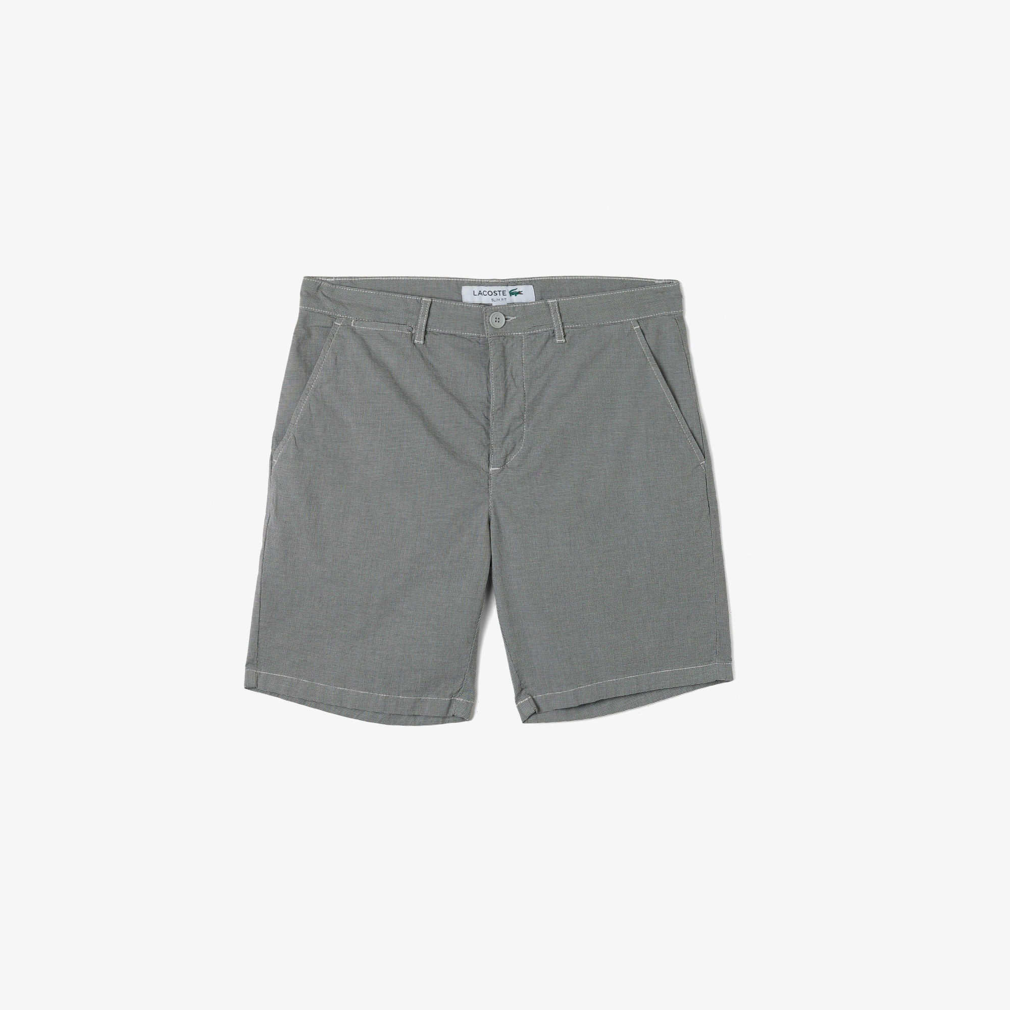 Lacoste Erkek Slim Fit Desenli Gri Bermuda