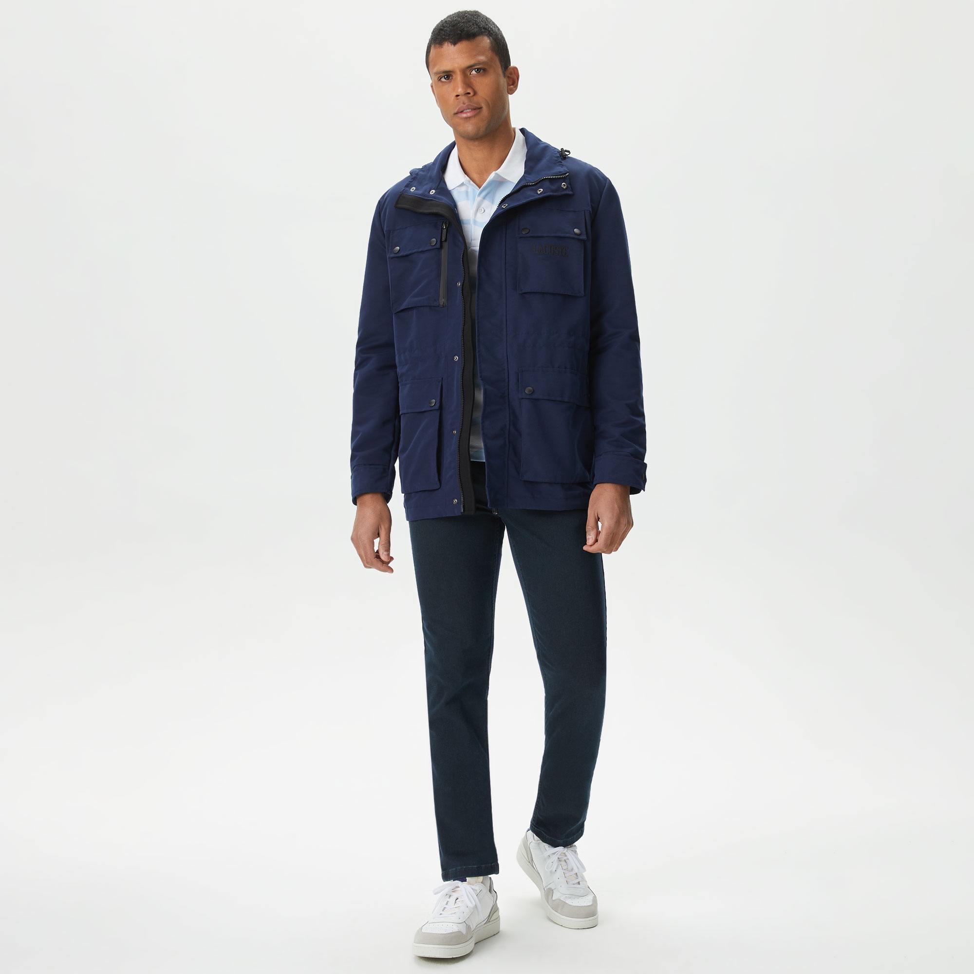 Lacoste Erkek Kapüşonlu Lacivert Mont