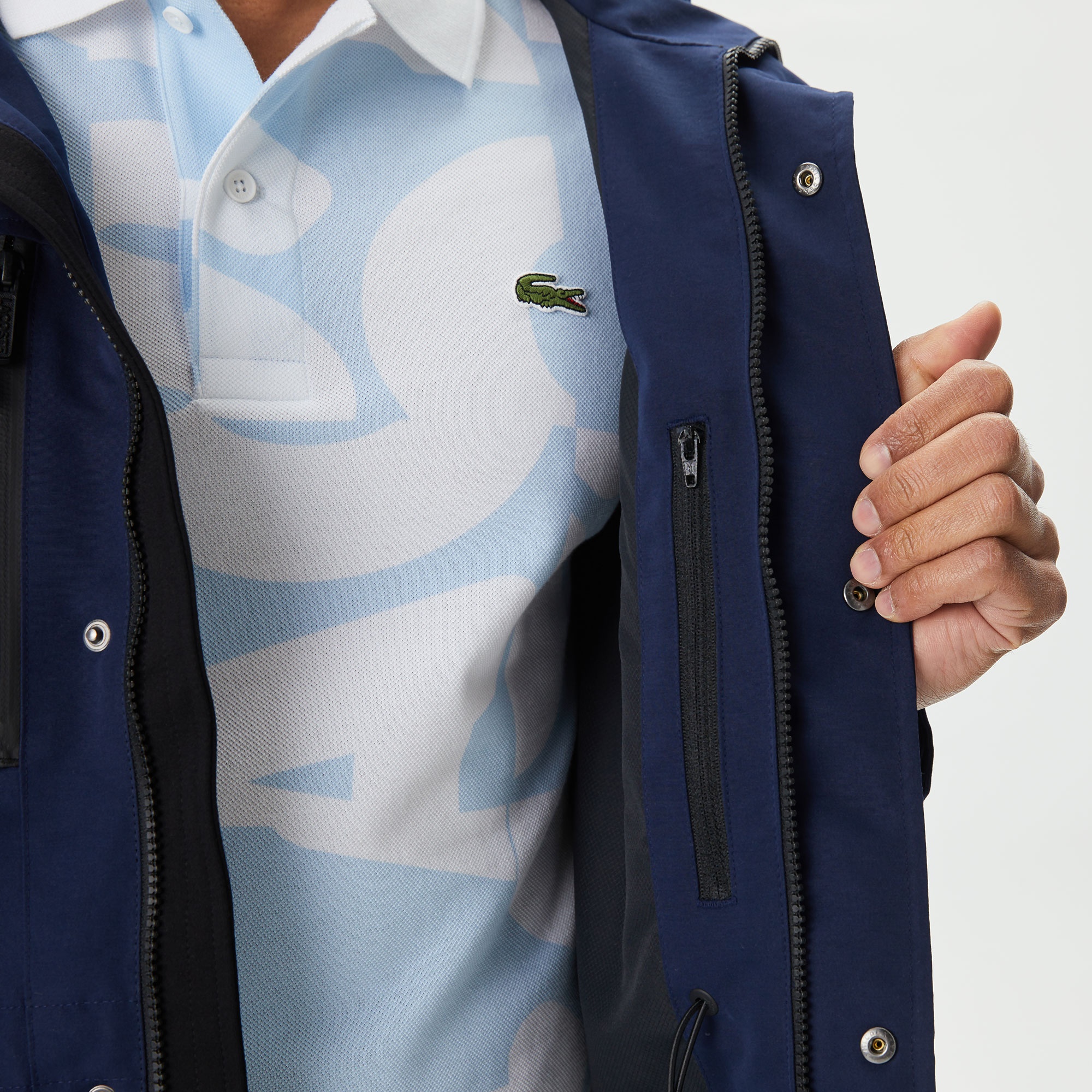 Lacoste Erkek Kapüşonlu Lacivert Mont