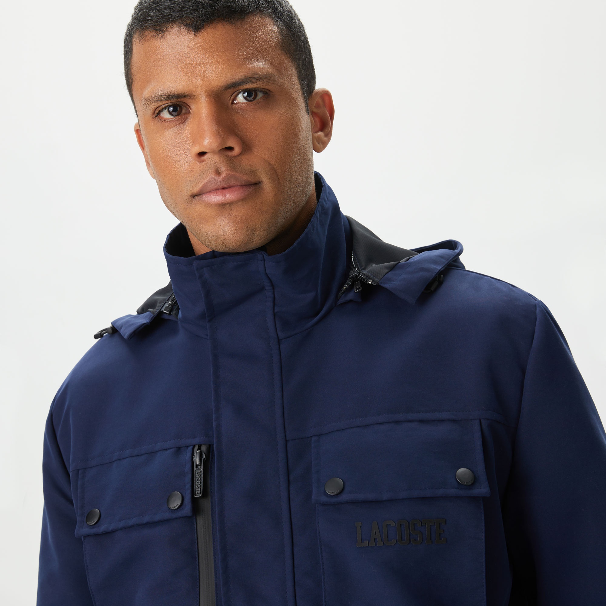 Lacoste Erkek Kapüşonlu Lacivert Mont