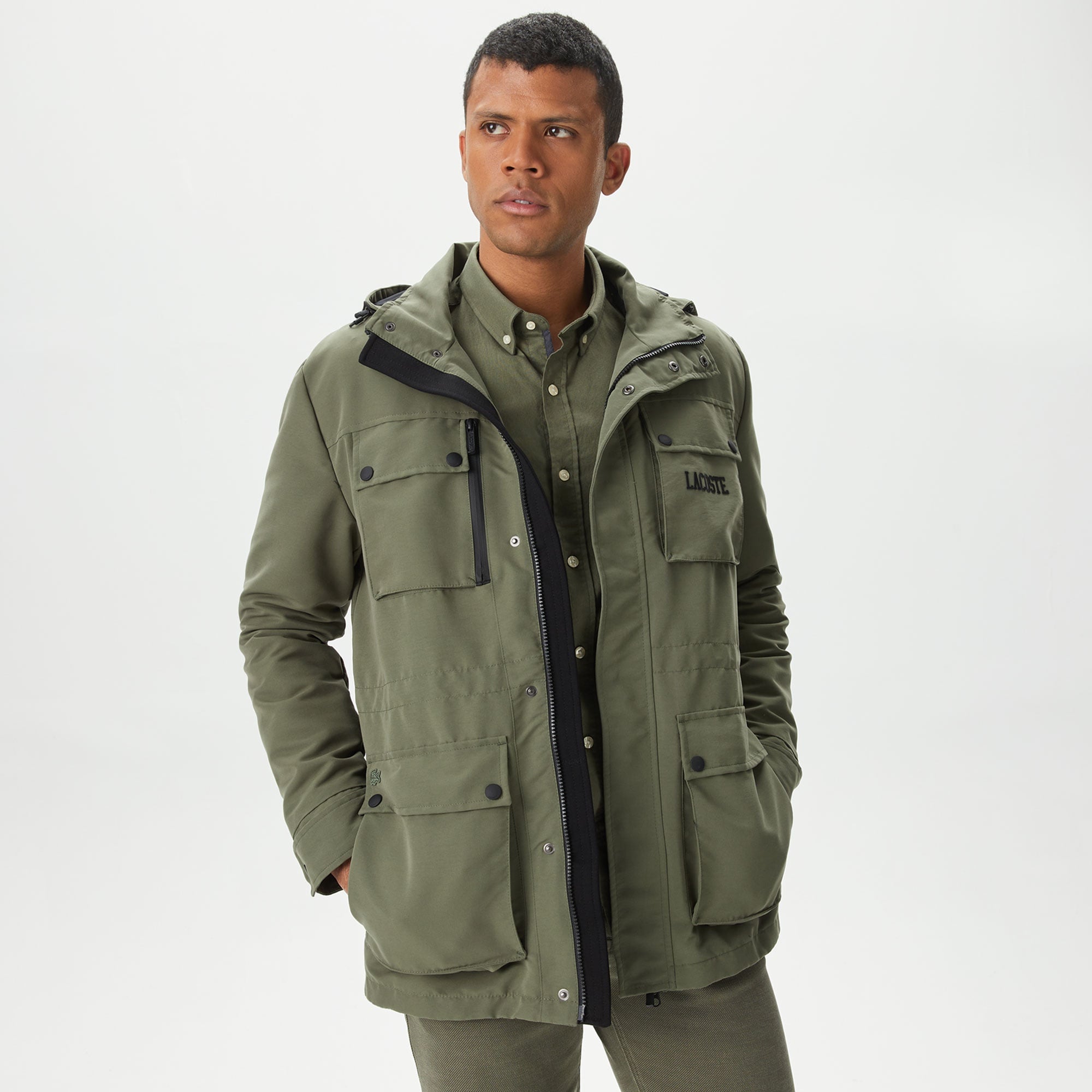 Lacoste Erkek Kapüşonlu Haki Mont