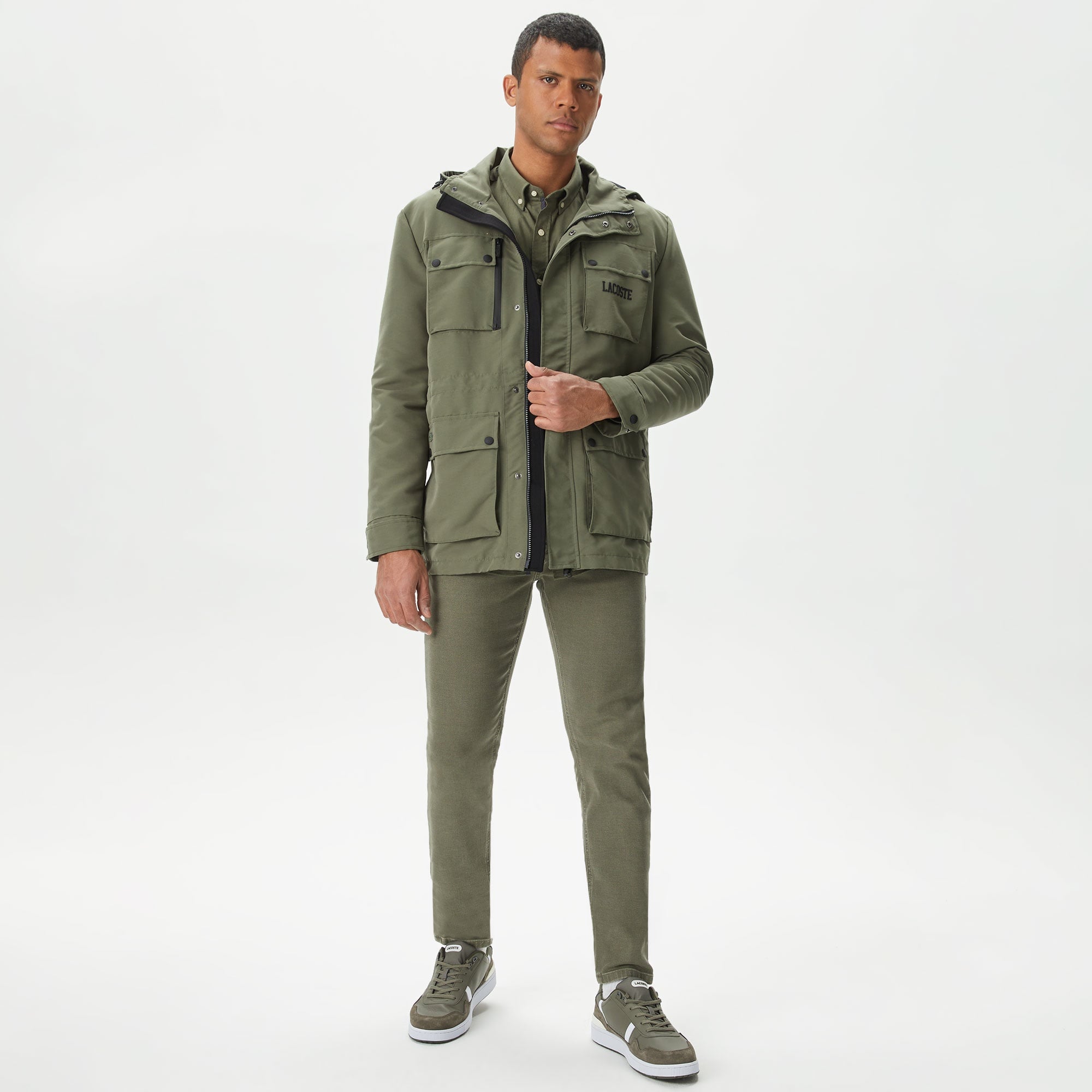 Lacoste Erkek Kapüşonlu Haki Mont