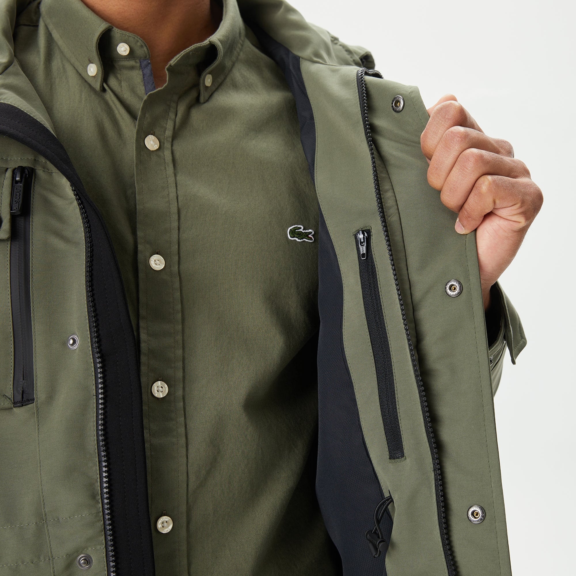 Lacoste Erkek Kapüşonlu Haki Mont