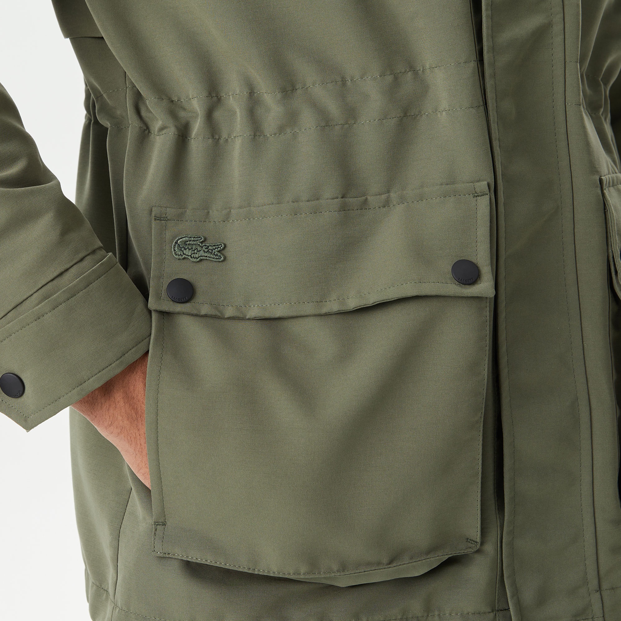 Lacoste Erkek Kapüşonlu Haki Mont