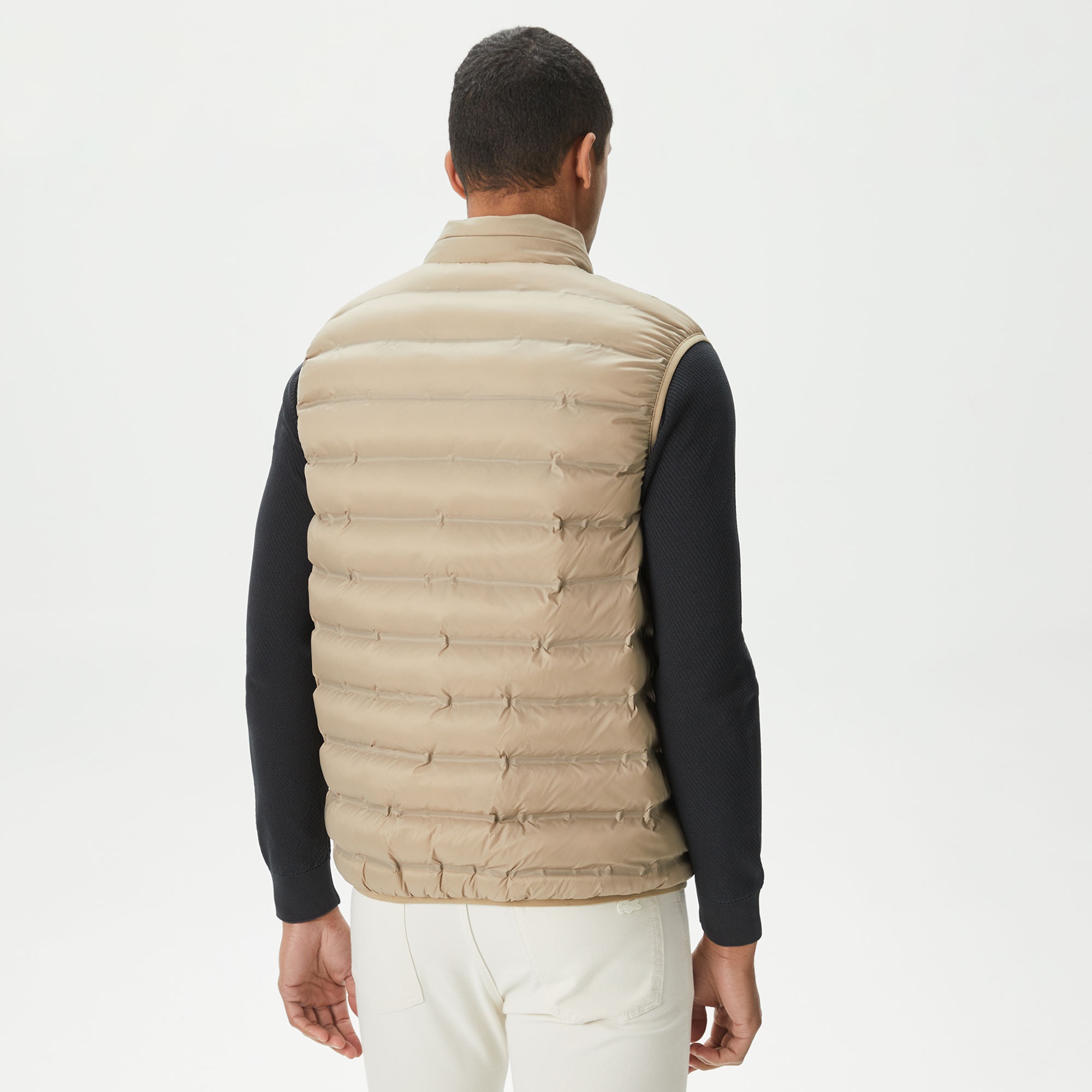 Lacoste Erkek Dik Yaka Kapitone Bej Yelek