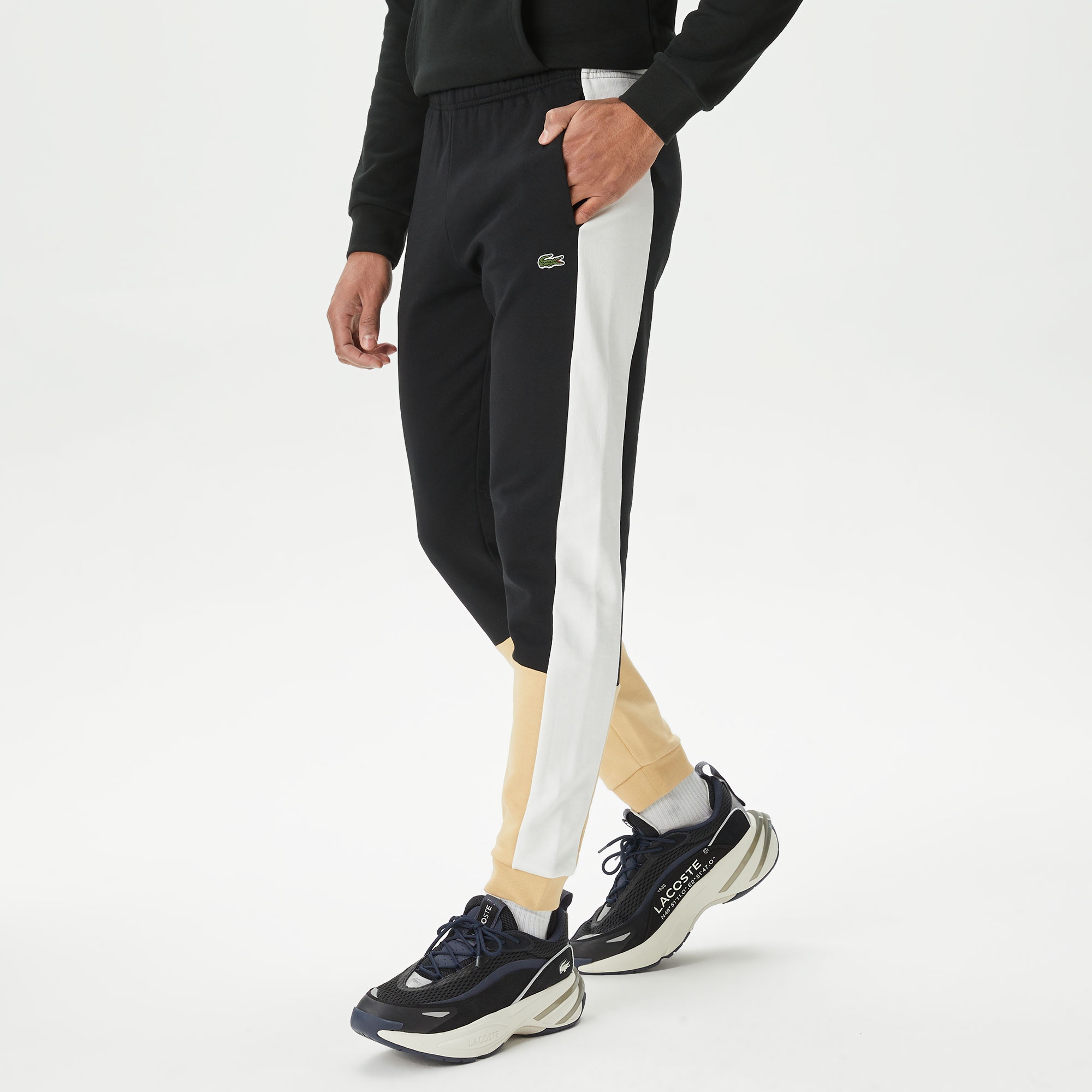Lacoste Erkek Regular Fit Renk Bloklu Siyah Eşofman Altı