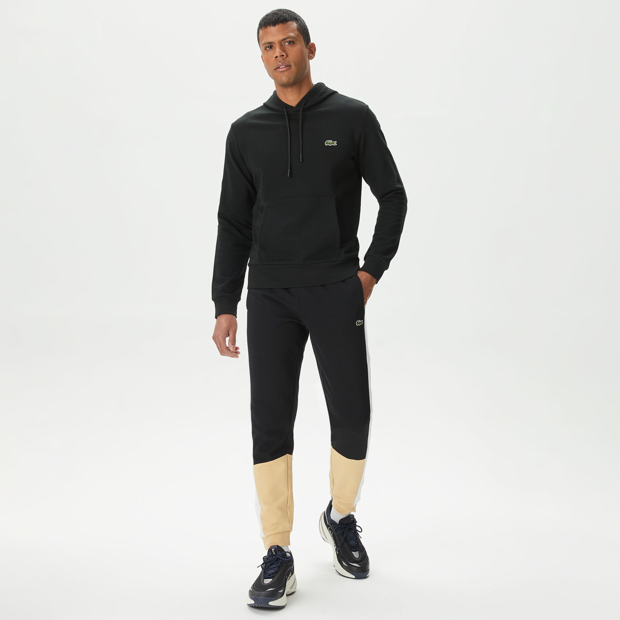 Lacoste Erkek Regular Fit Renk Bloklu Siyah Eşofman Altı