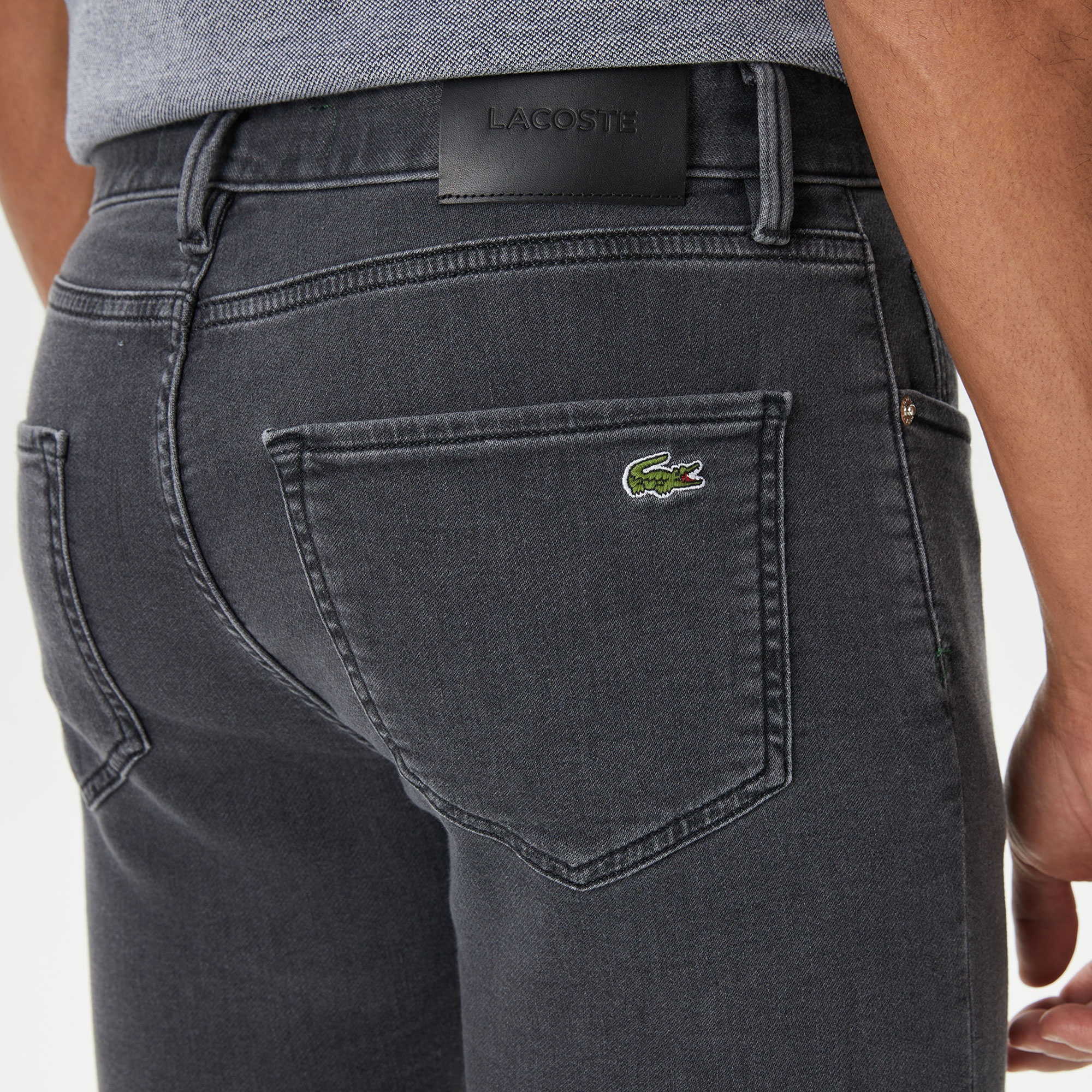 Lacoste Erkek Slim Fit  Gri Jean Pantolon
