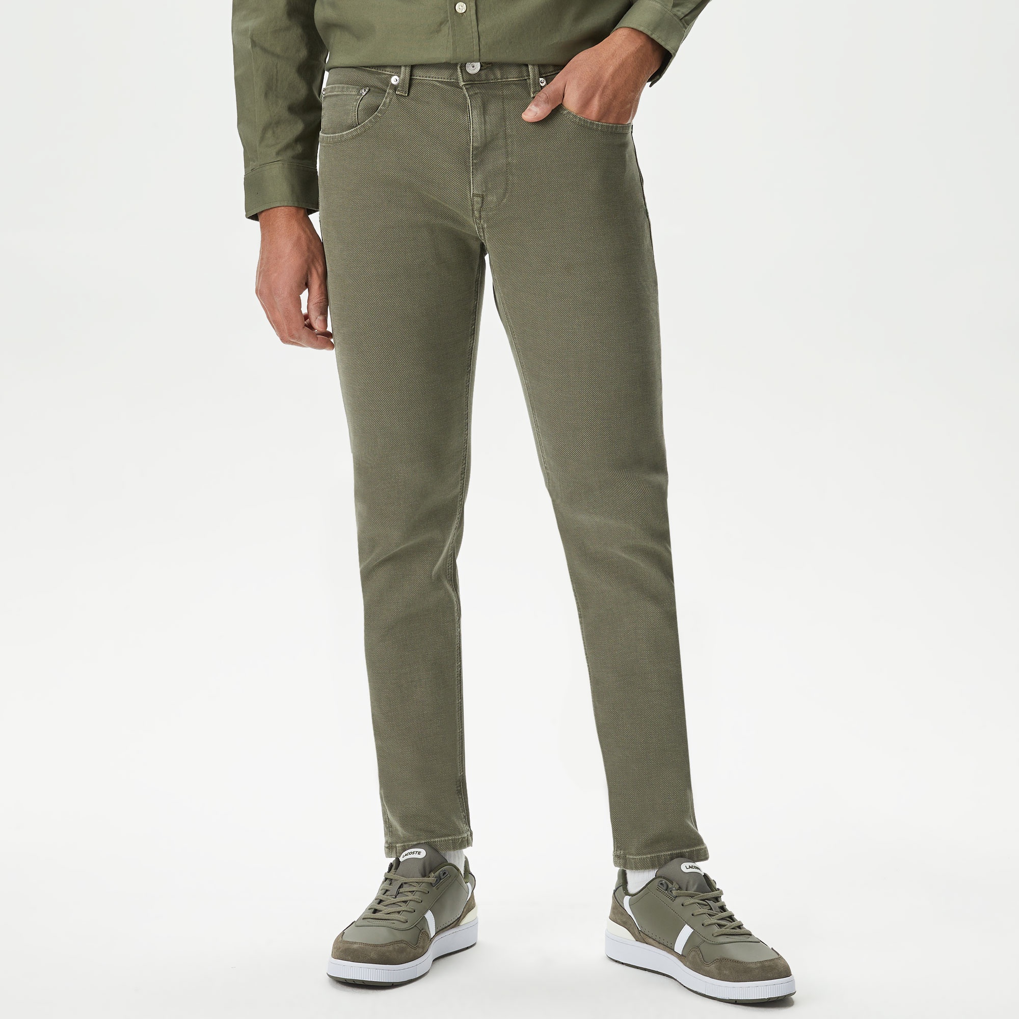Lacoste Erkek Slim Fit Haki Jean Pantolon