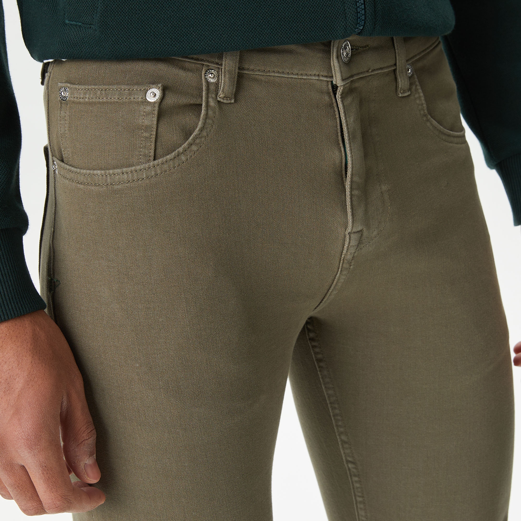 Lacoste Erkek Slim Fit Haki Jean Pantolon