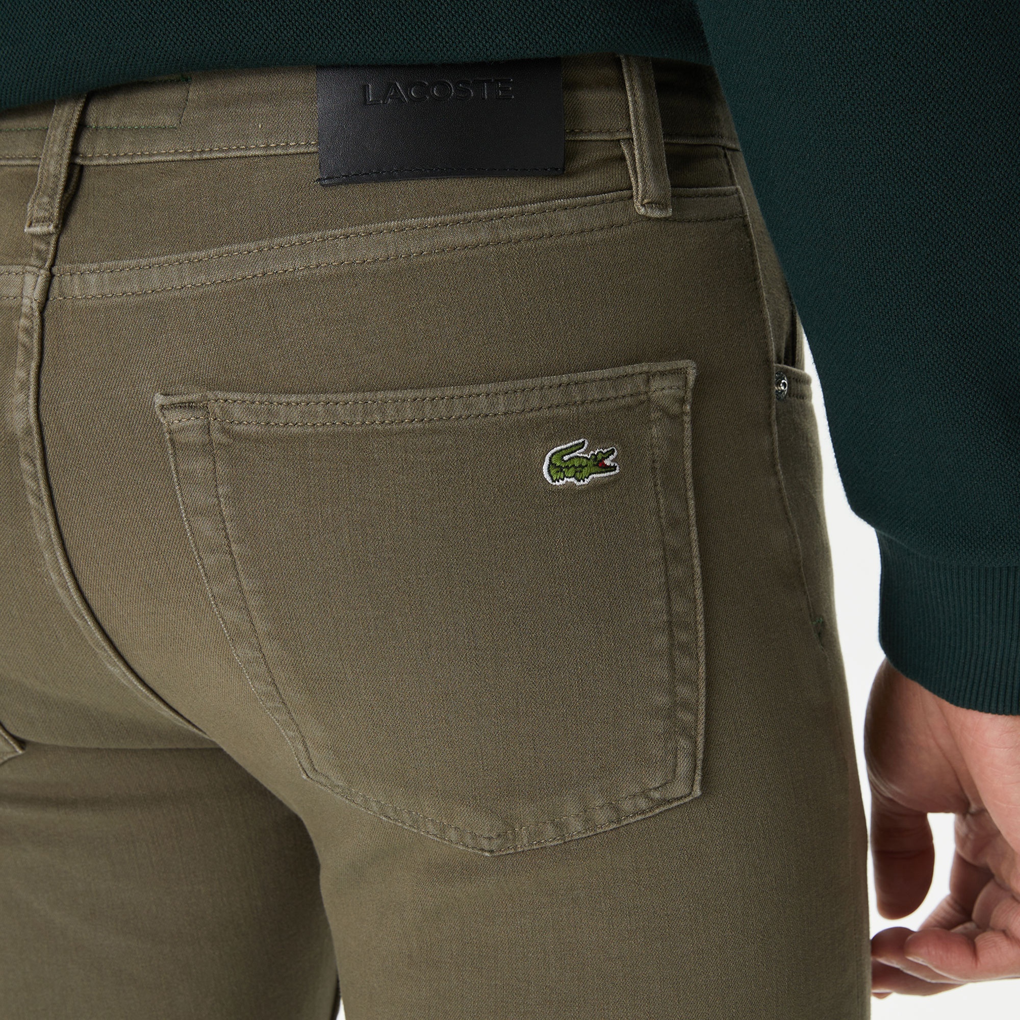 Lacoste Erkek Slim Fit Haki Jean Pantolon