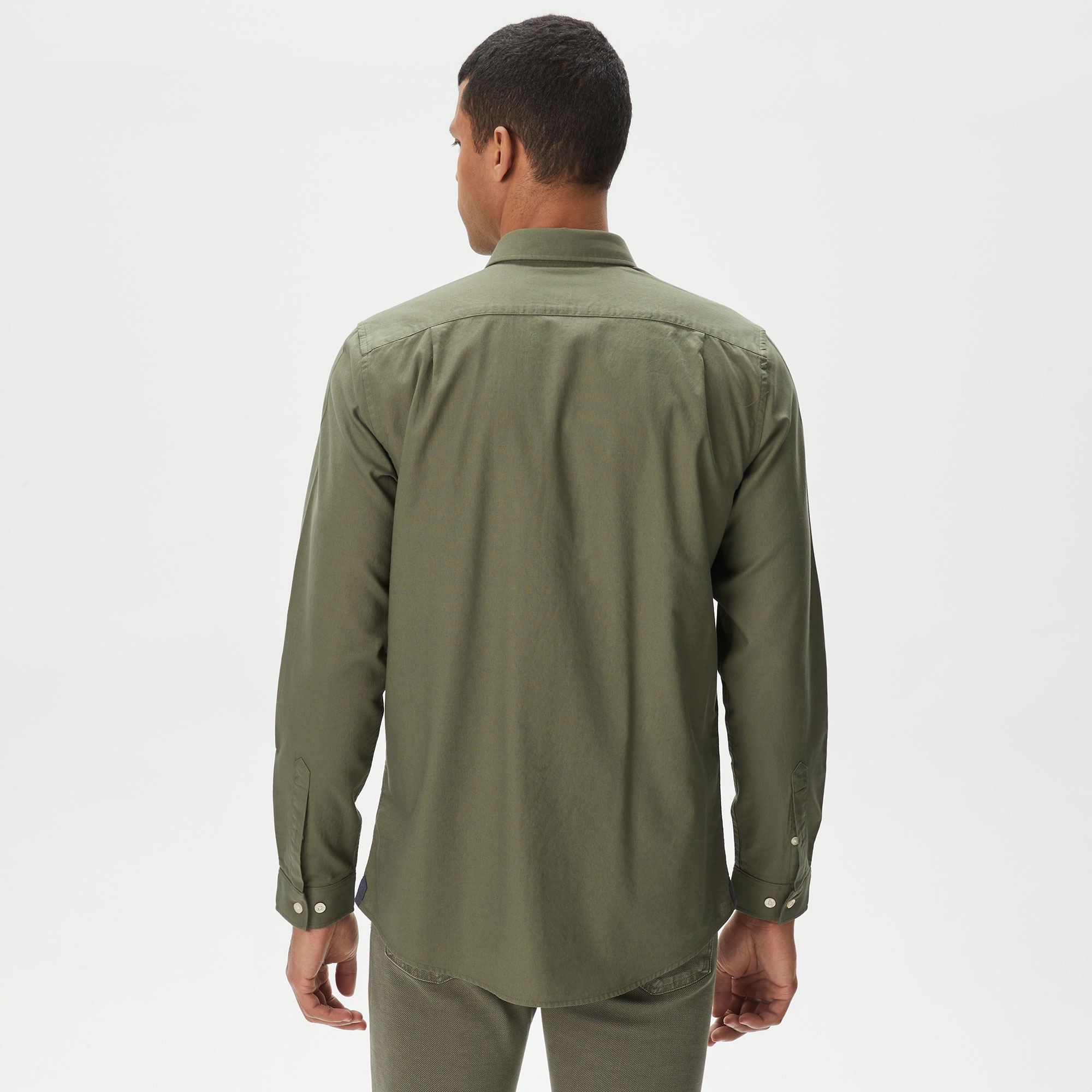 Lacoste Erkek Slim Fit Düğmeli Yaka Haki Gömlek