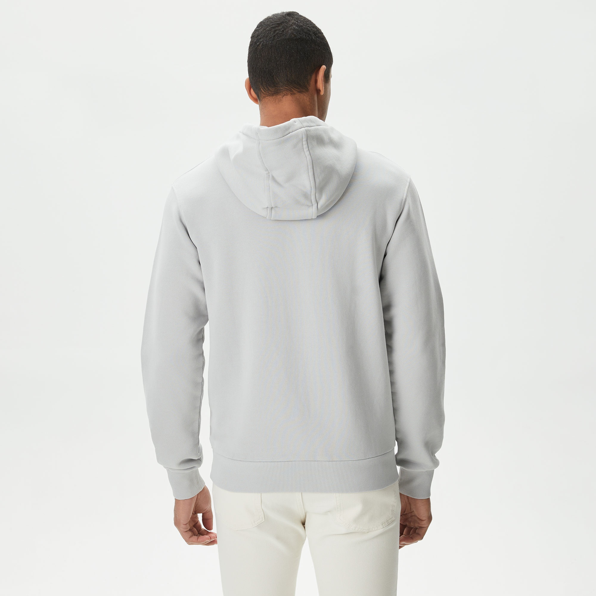 Lacoste Erkek Relaxed Fit Kapüşonlu Gri Sweatshirt