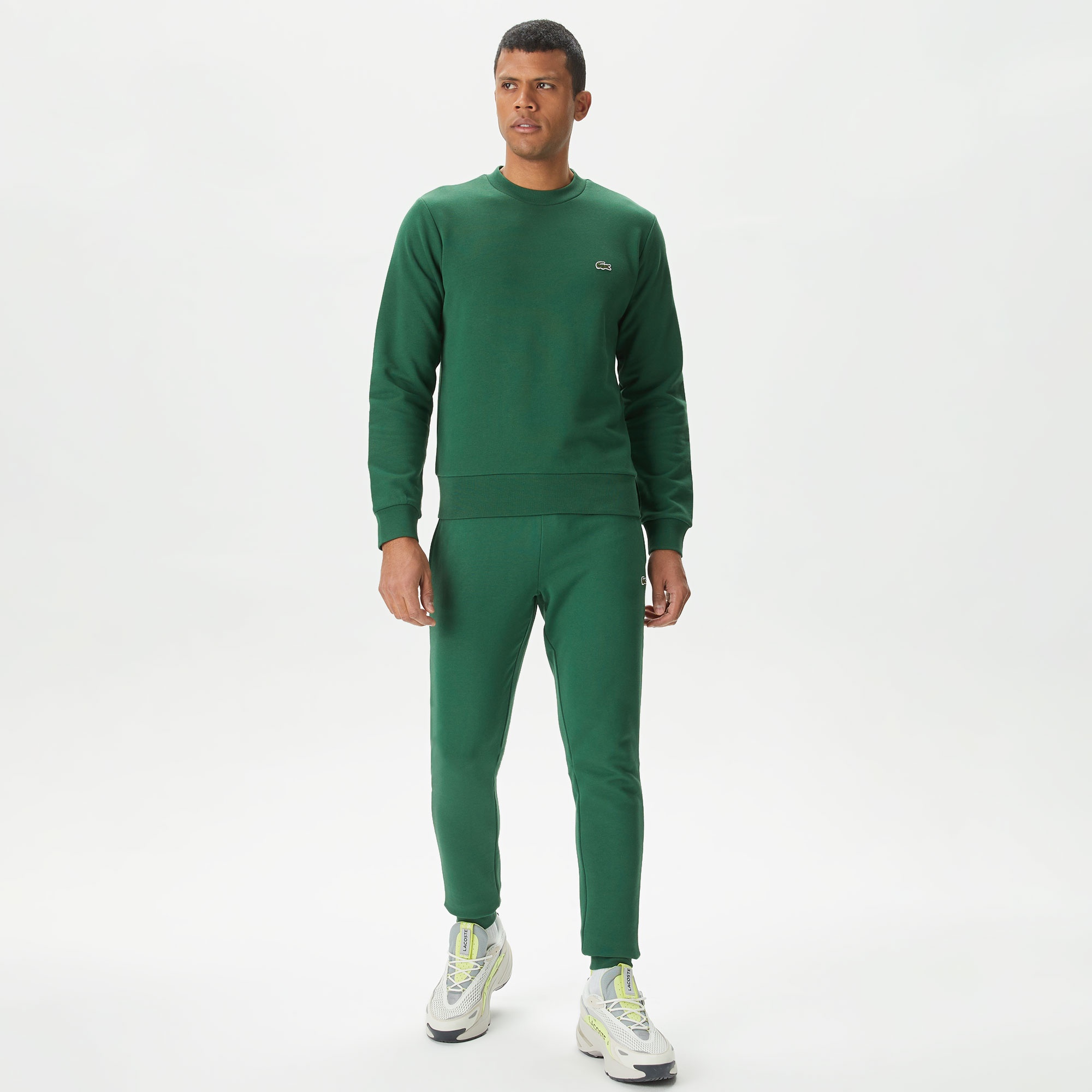 Lacoste Erkek Classic Fit Bisiklet Yaka Organik Pamuk Koyu Yeşil Sweatshirt