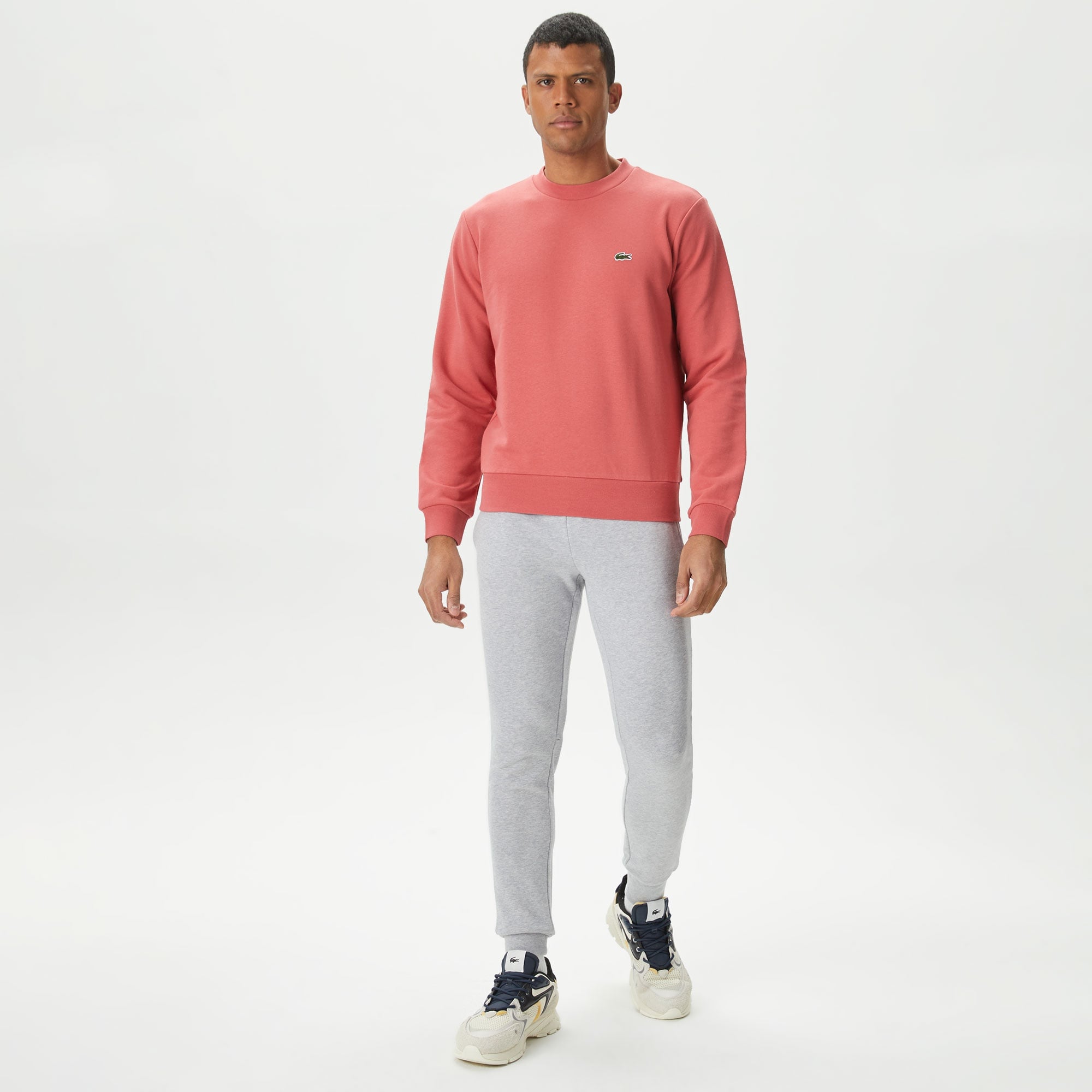 Lacoste Erkek Classic Fit Bisiklet Yaka Pembe Sweatshirt