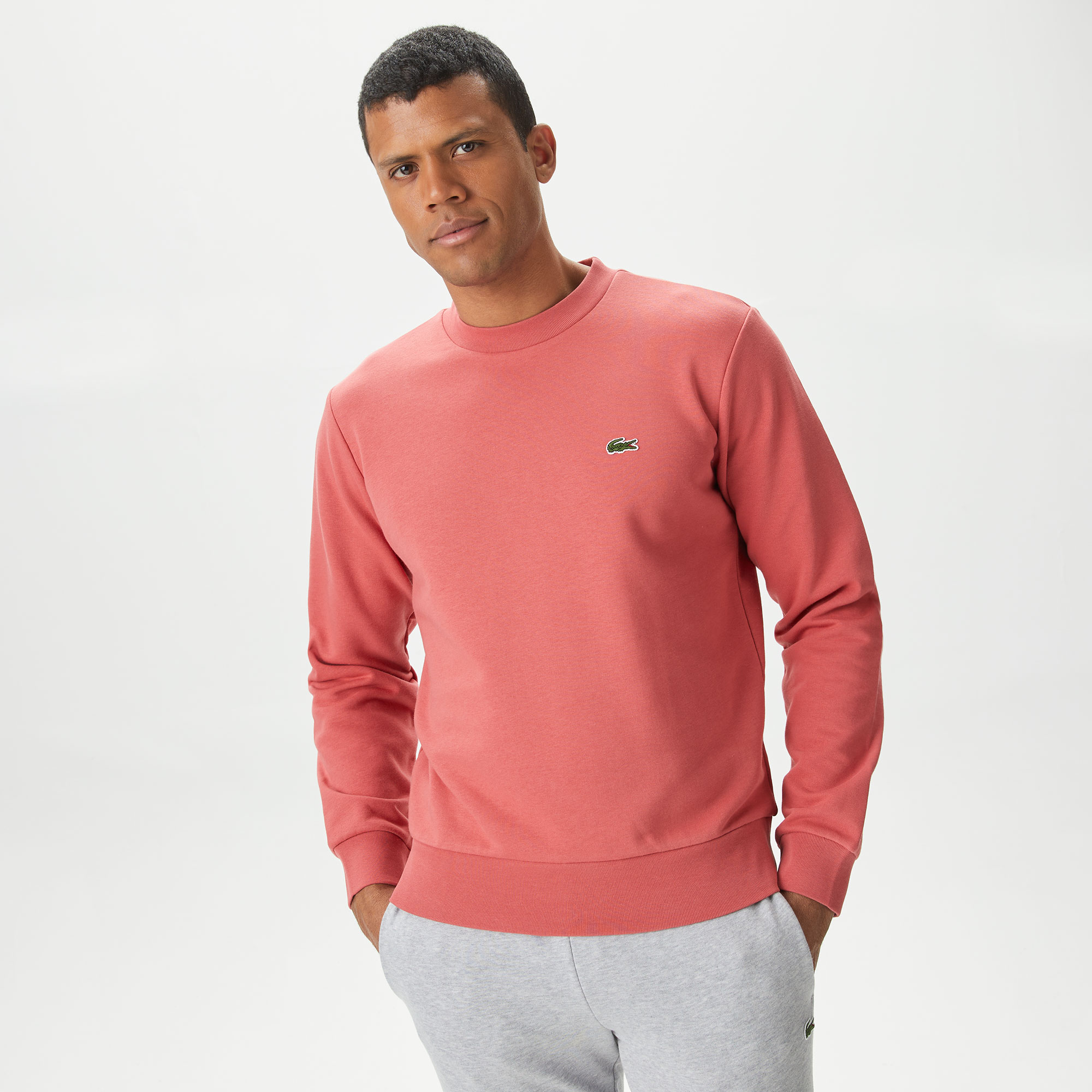 Lacoste Erkek Classic Fit Bisiklet Yaka Pembe Sweatshirt SH9608T