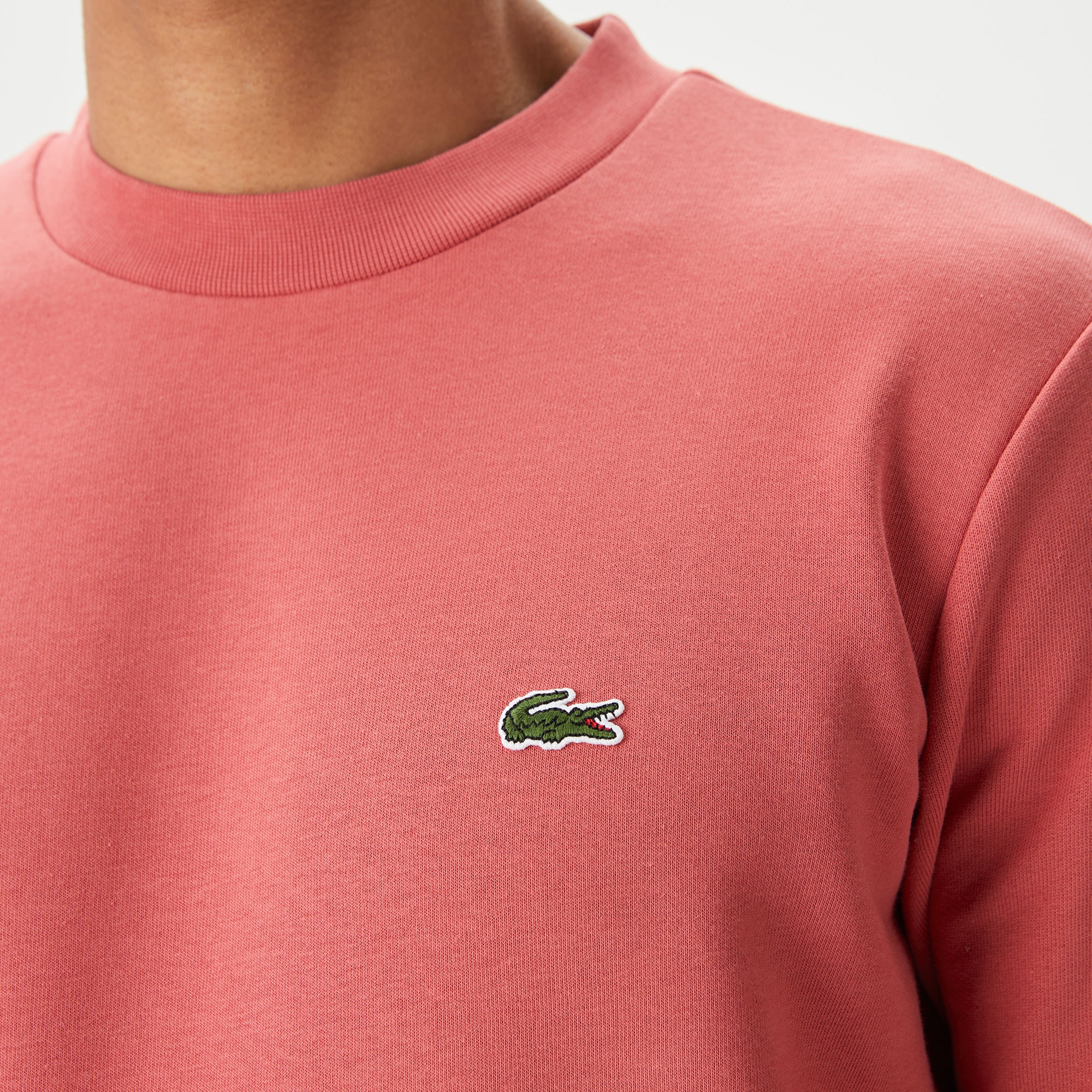 Lacoste Erkek Classic Fit Bisiklet Yaka Pembe Sweatshirt