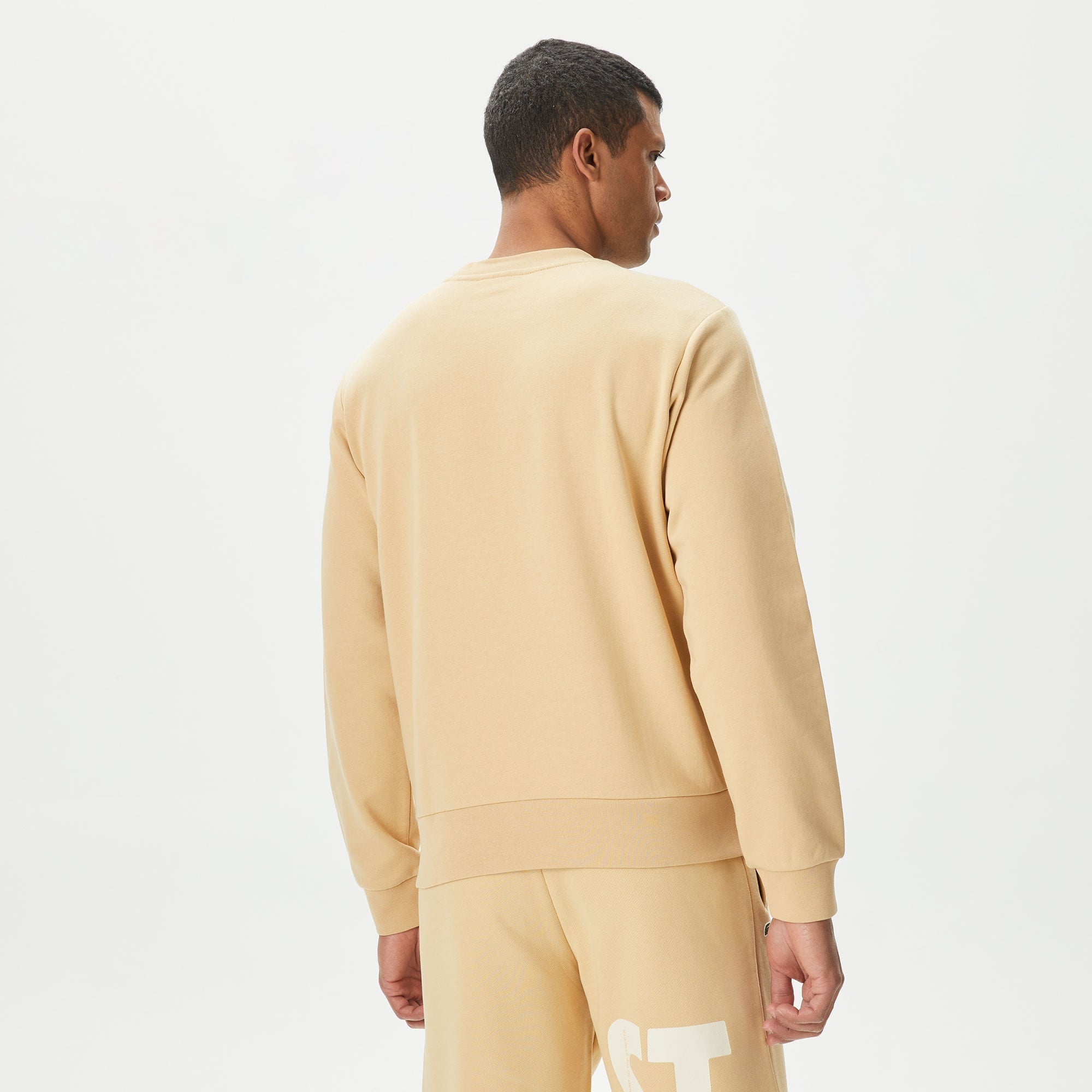 Lacoste Erkek Classic Fit Bisiklet Yaka Bej Sweatshirt