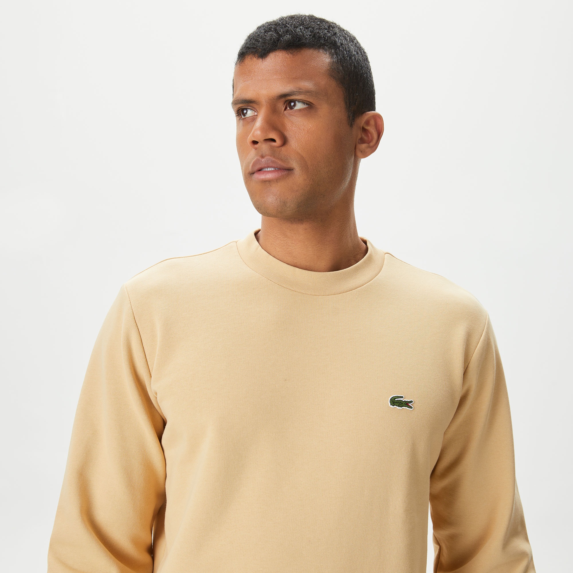 Lacoste Erkek Classic Fit Bisiklet Yaka Bej Sweatshirt