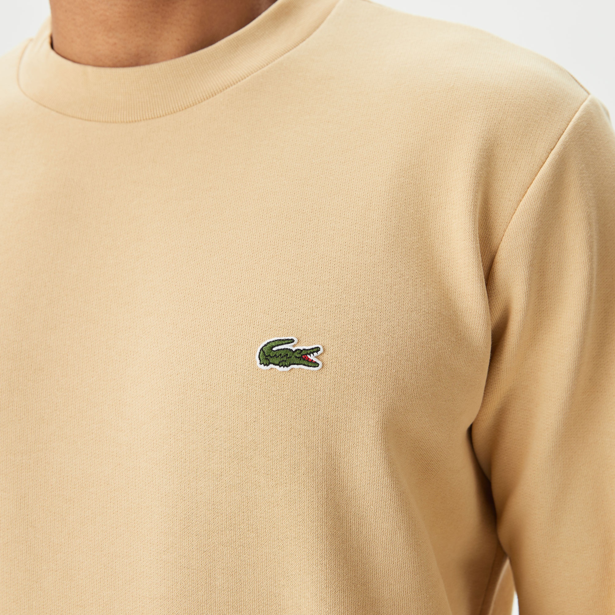 Lacoste Erkek Classic Fit Bisiklet Yaka Bej Sweatshirt