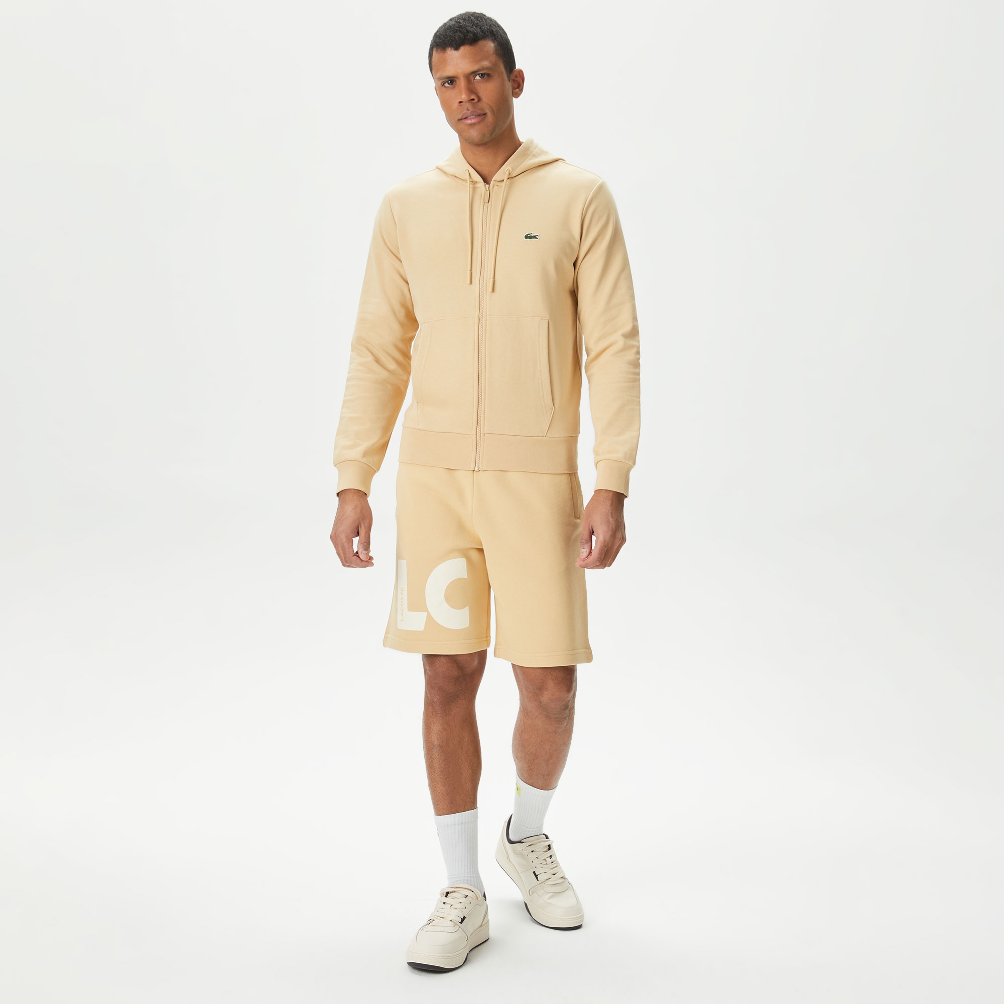 Lacoste Erkek Classic Fit Fermuarlı Bej Sweatshirt